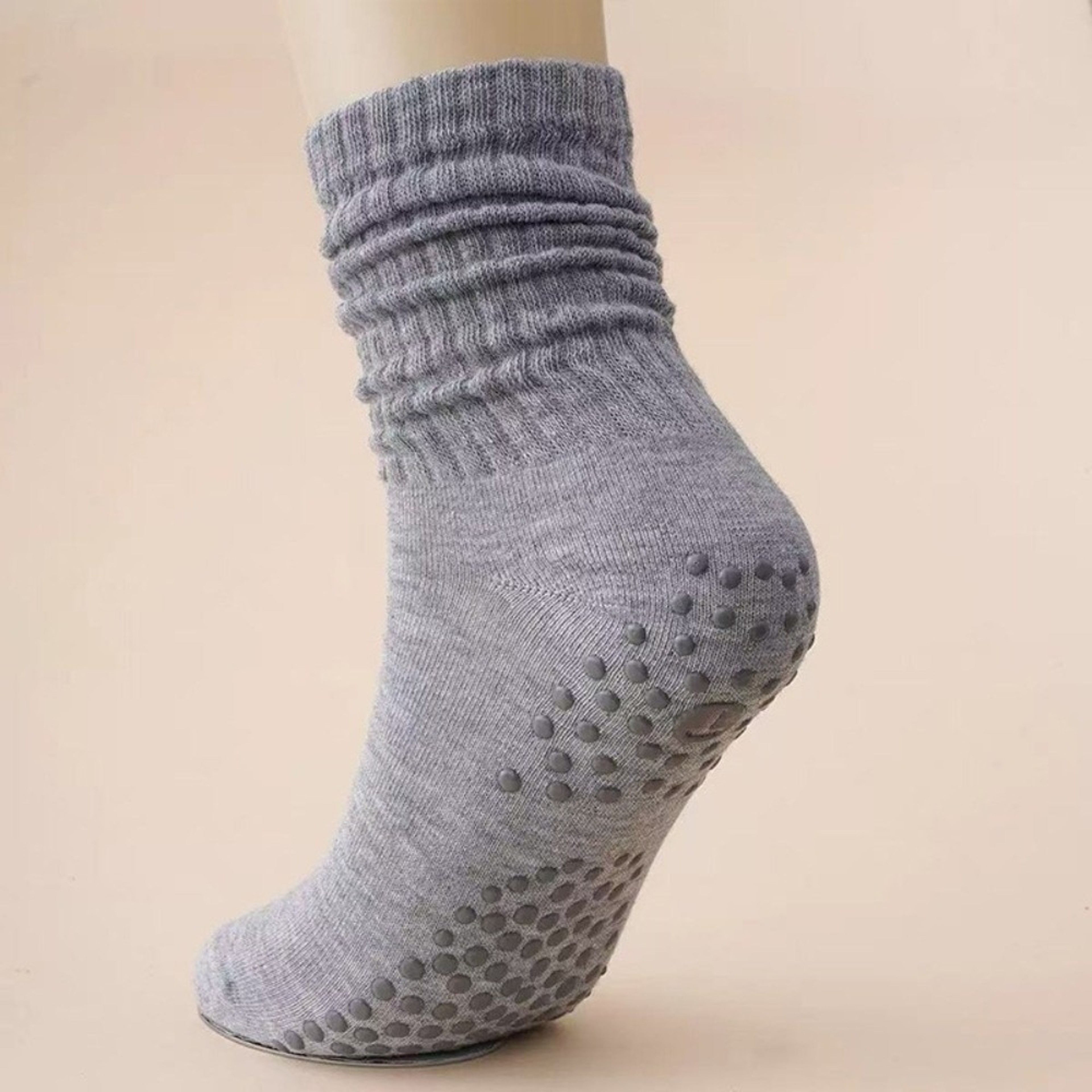 Breathable Pilates Socks Women Anti Slip Silicone Long Tube Yoga Fitness Socks with Double Bar Design – view 9