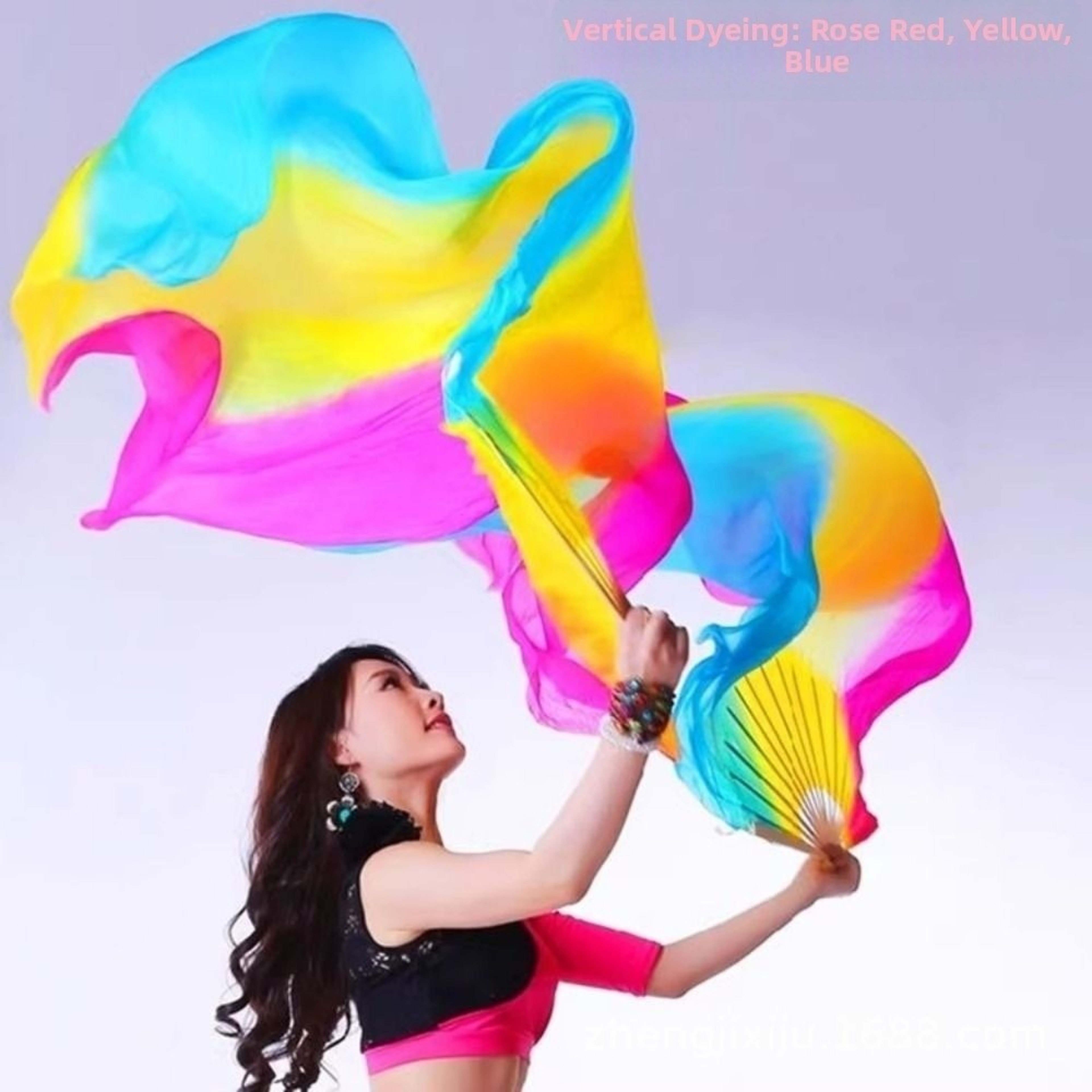 Dance Accessories, Multicolors Rayon Silk Fans for Dancer Practice – view 1
