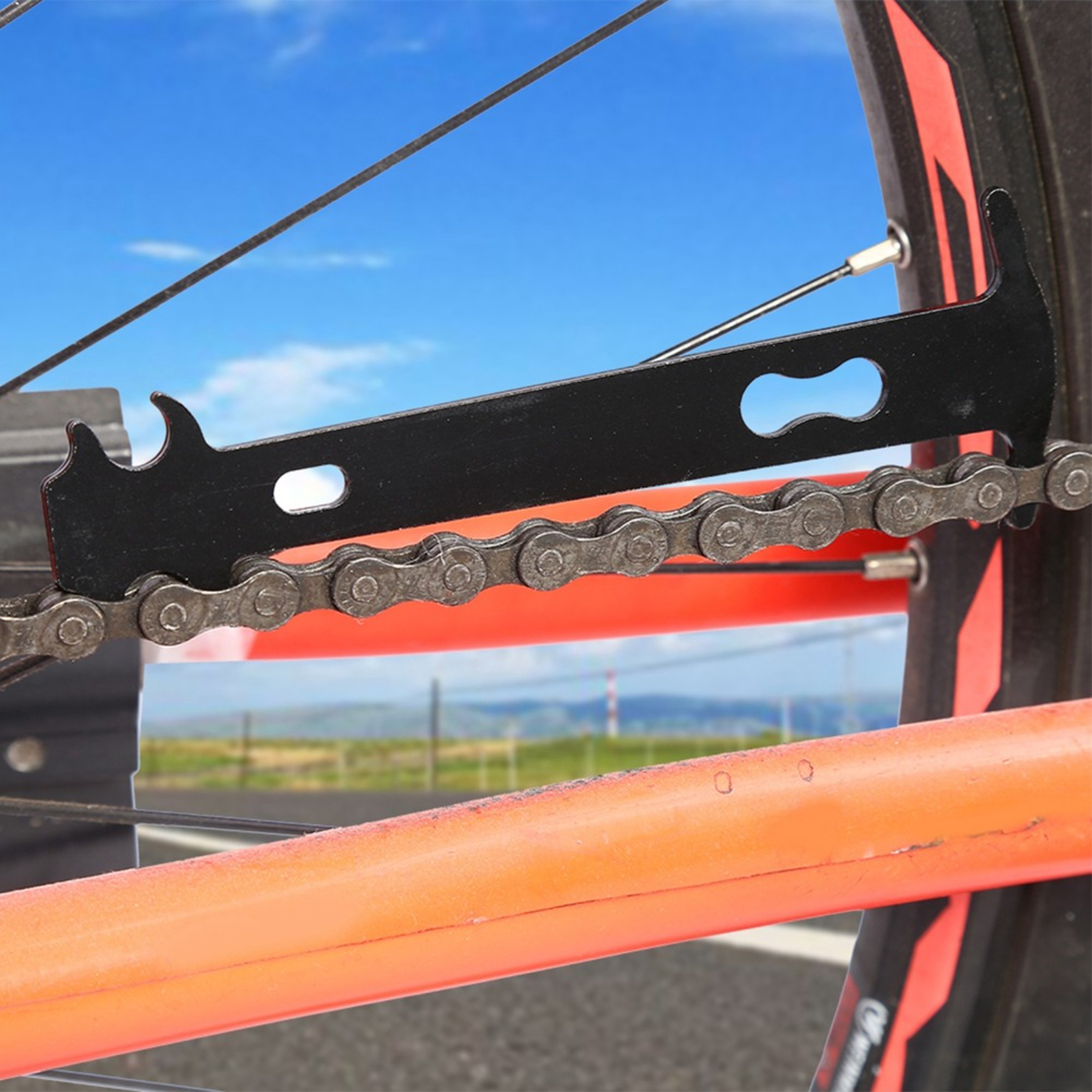 Lightweight Carbon Steel Bike Chain Wear Checker, Black Indicator Tool, Easy-to-Use Chain Wear Ruler – view 4