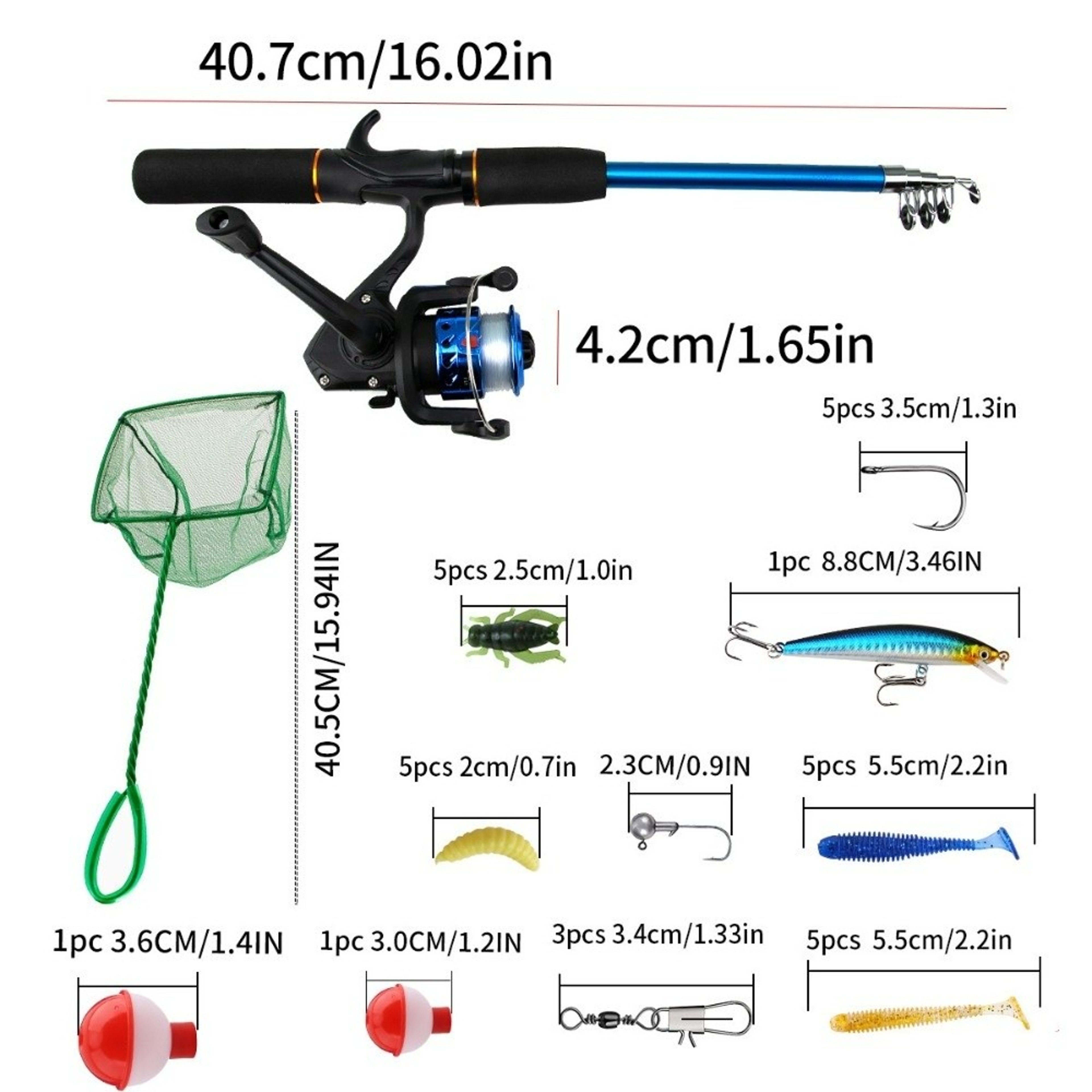 Fishing Rod Set with Reel Combo, Telescopic Soft Bait Fishing Tackle, Full Set with Bag, Portable Fishing Accessories – view 6
