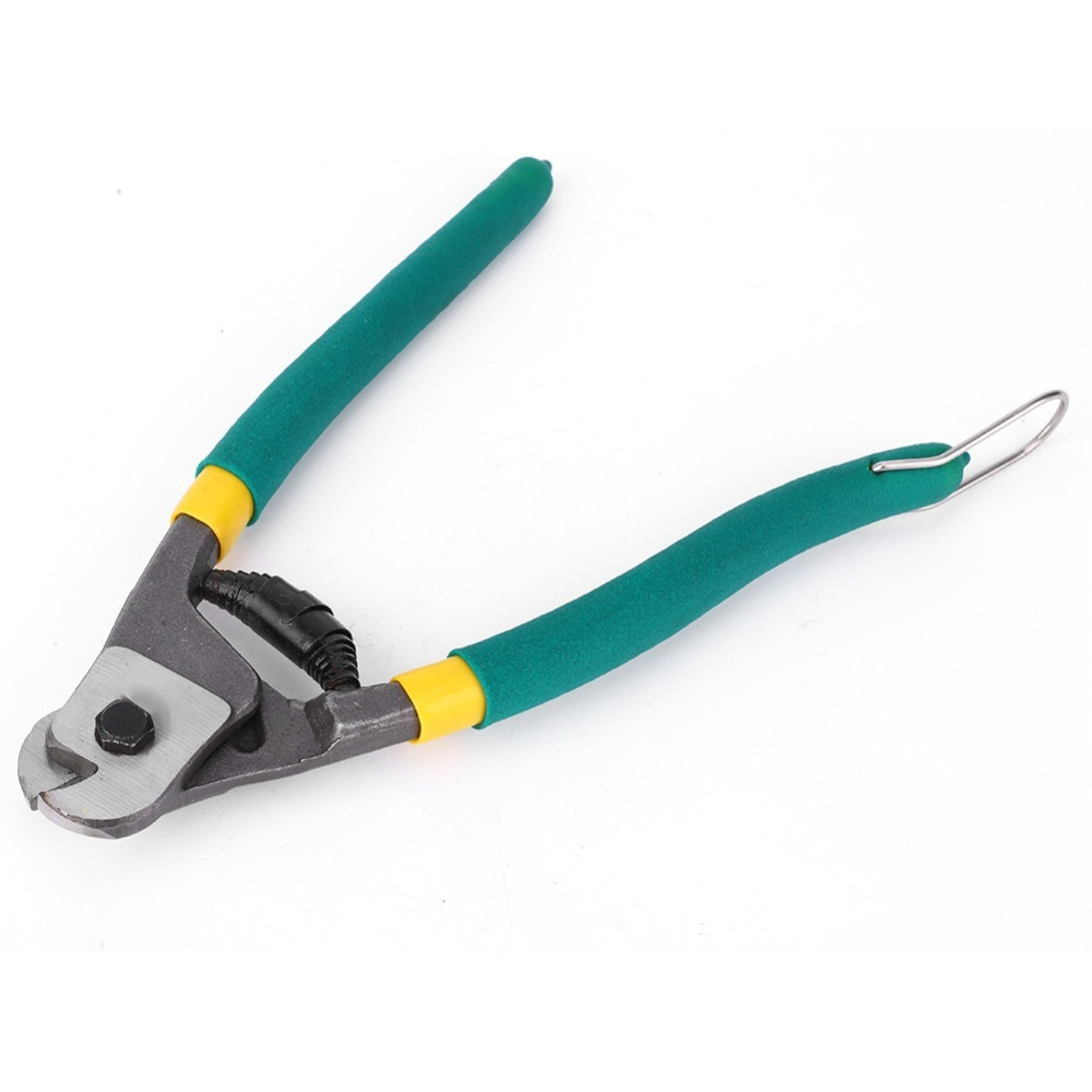 Green Wire Rope Cutter with Spring-loaded Handle, Steel Cable Cutters, One-Handed Cutting Pliers for Brake Cable – view 4