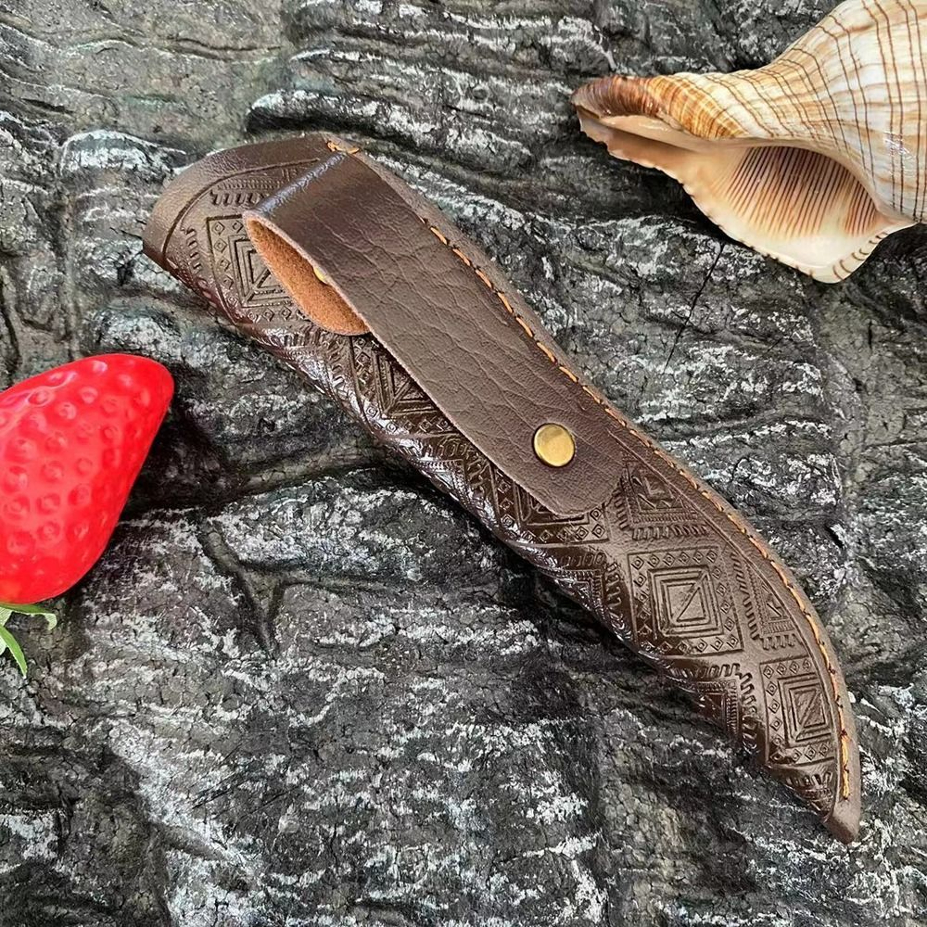 Pocket Leather Sheath, Waist Belt Buckle Knife Sheath, Protective Cover for Belt Knife, Outdoor Accessories – view 5