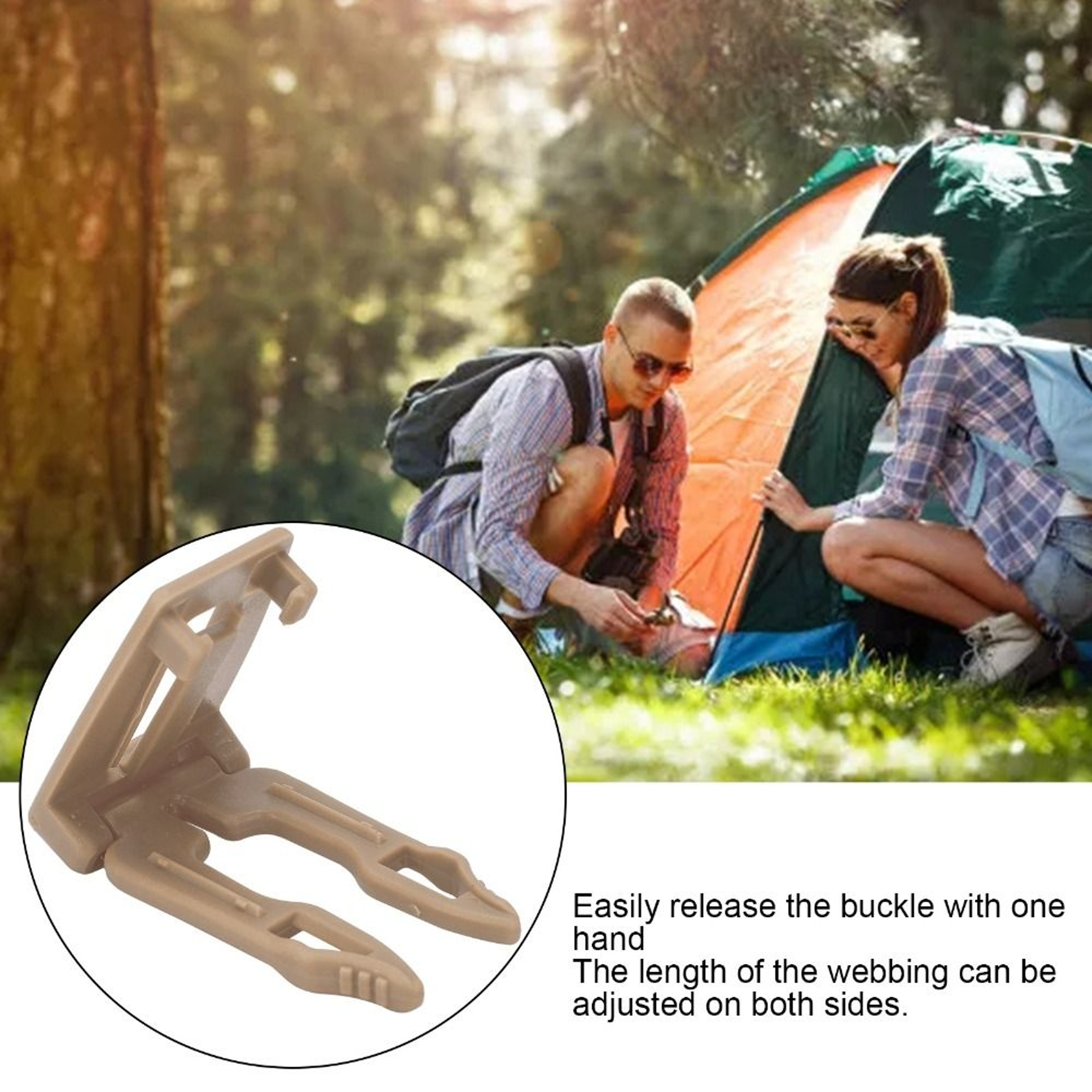 Adjustable Buckle Clip, Durable Removable Webbing Strap, MultiFunction Backpack Connecting Buckles, EDC Equipment – view 2