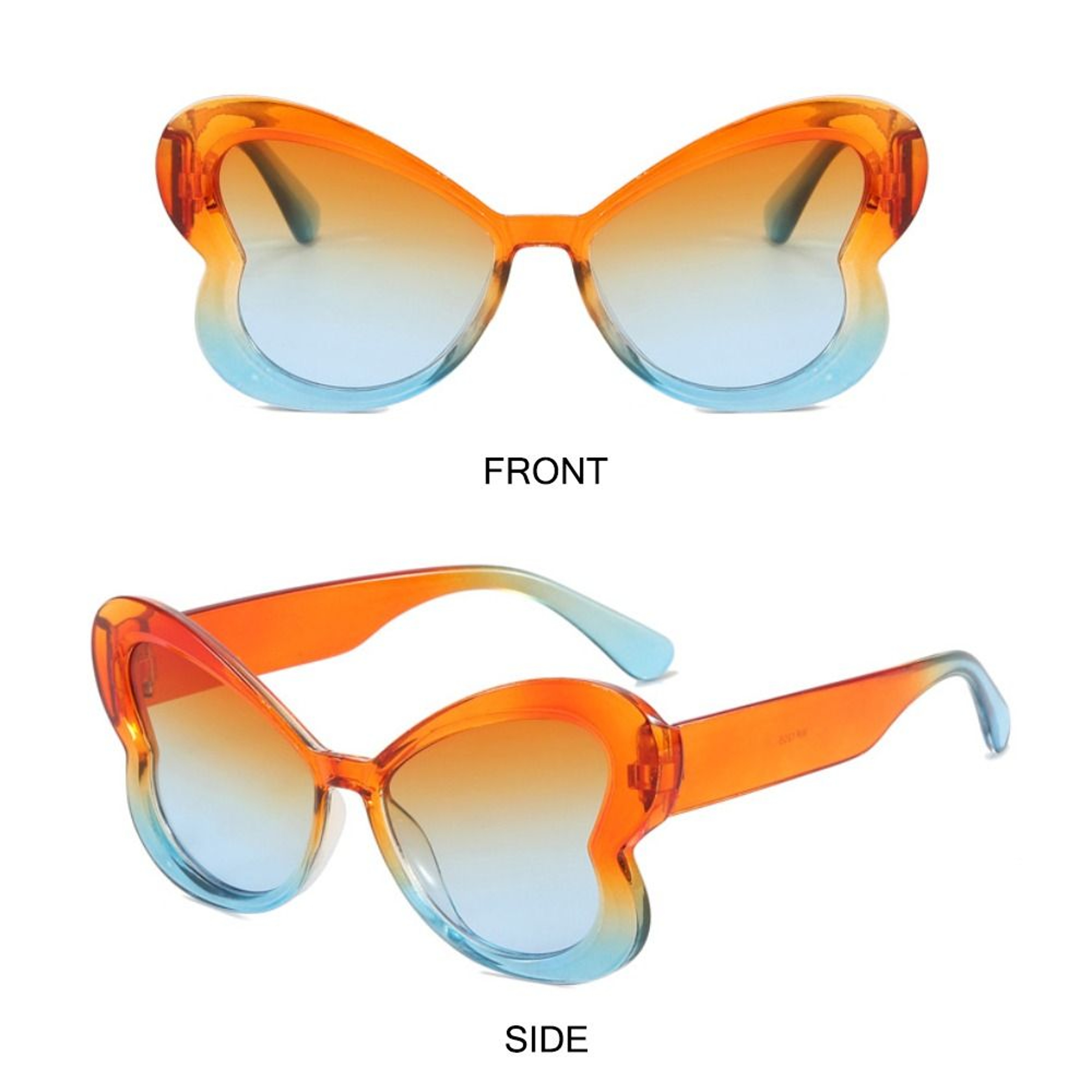Trendy Gradient Ladies Party Eyewear, Cute Colorful Butterfly Sunglasses, Stylish Women Cat Eye Shades – view 3
