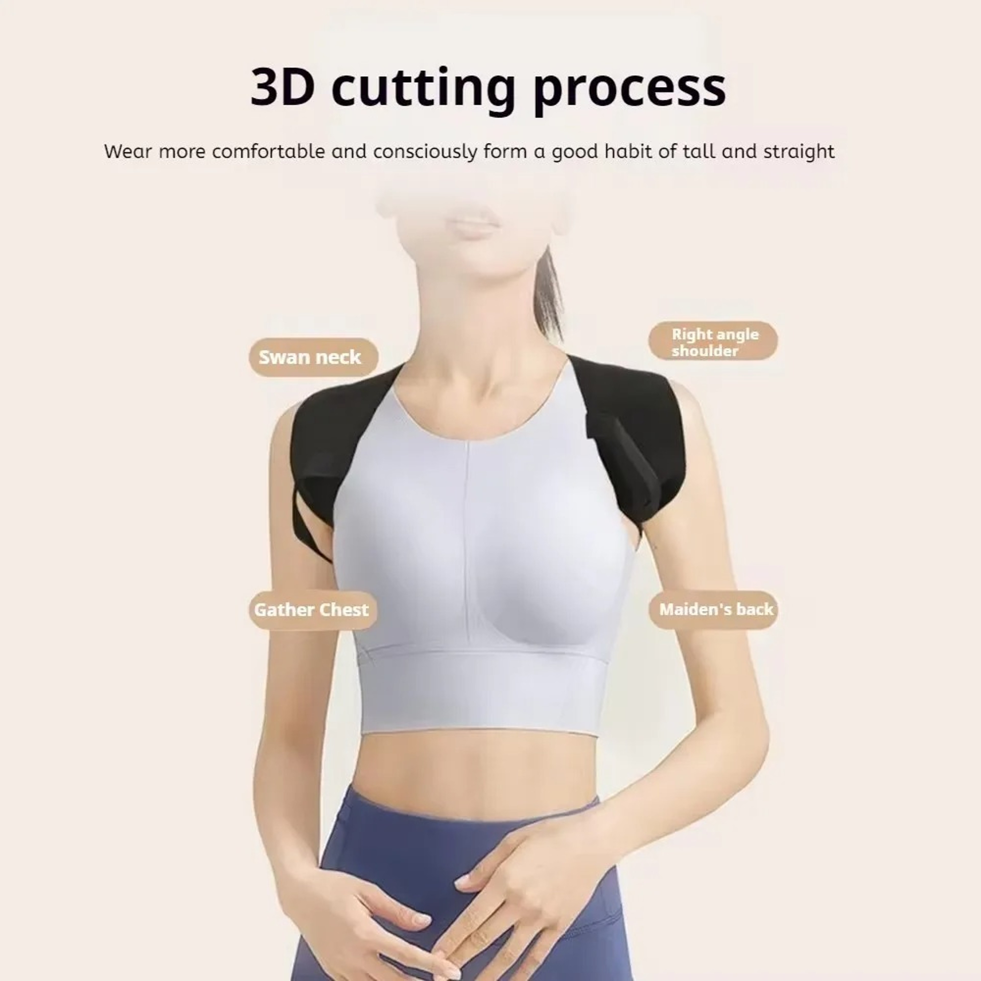 Open Shoulder Spine Support Belt, Adjustable Adult Corrective Clavicle and Humpback Prevention – view 3