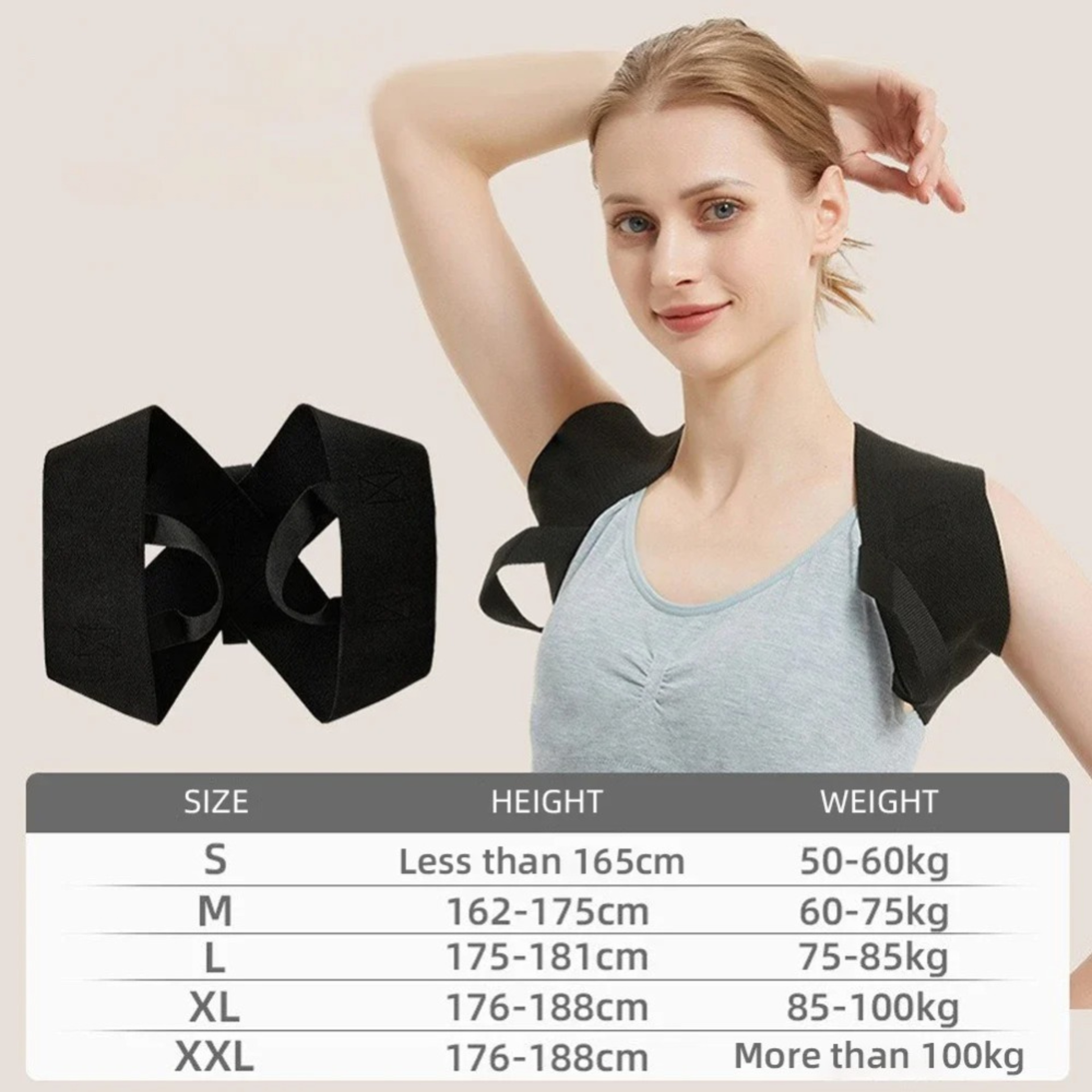 Open Shoulder Spine Support Belt, Adjustable Adult Corrective Clavicle and Humpback Prevention – view 6