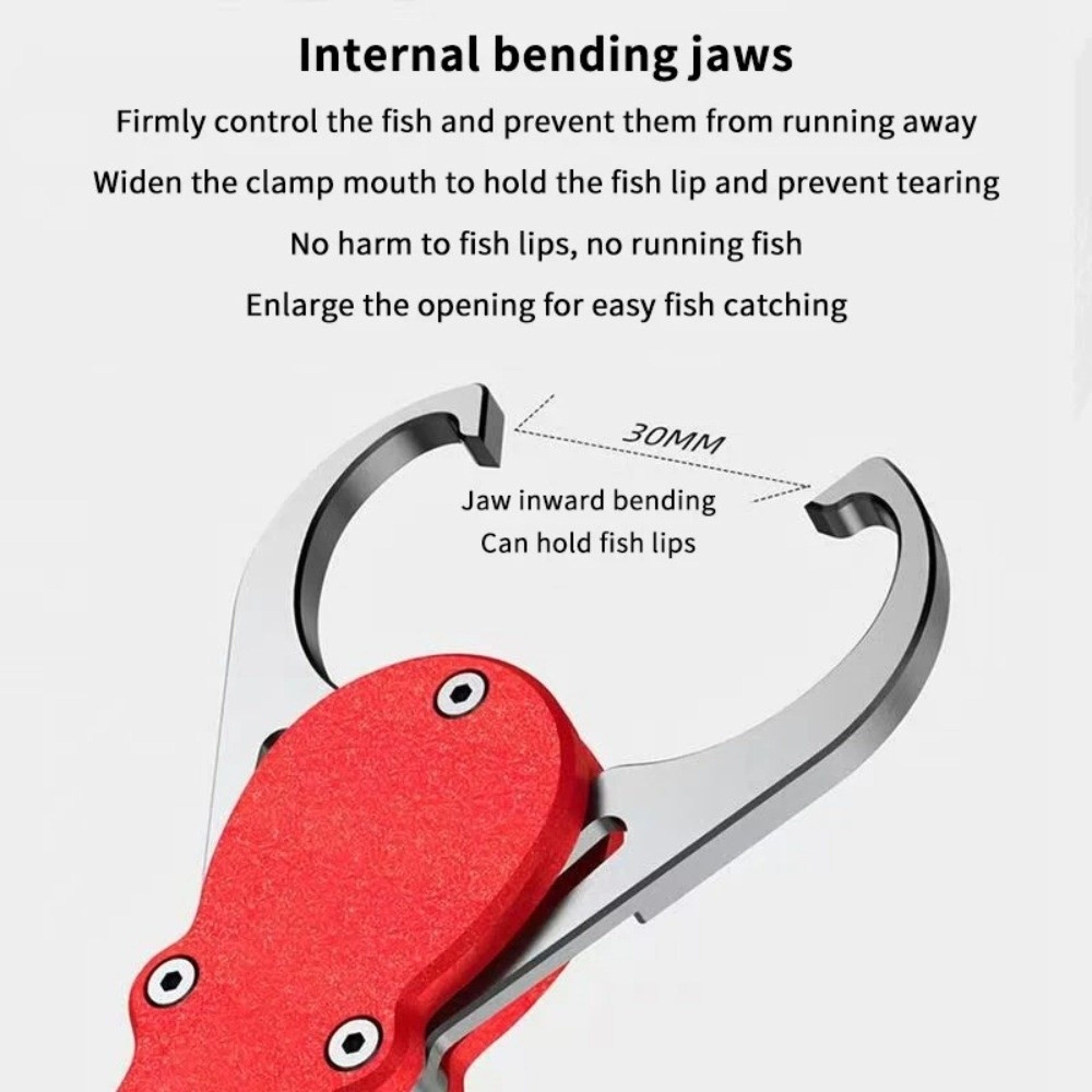 Heavy Duty Fish Lip Gripper Waterproof Fishing Grip Hook Tool With Weighing Scale No Rust Aluminum  2