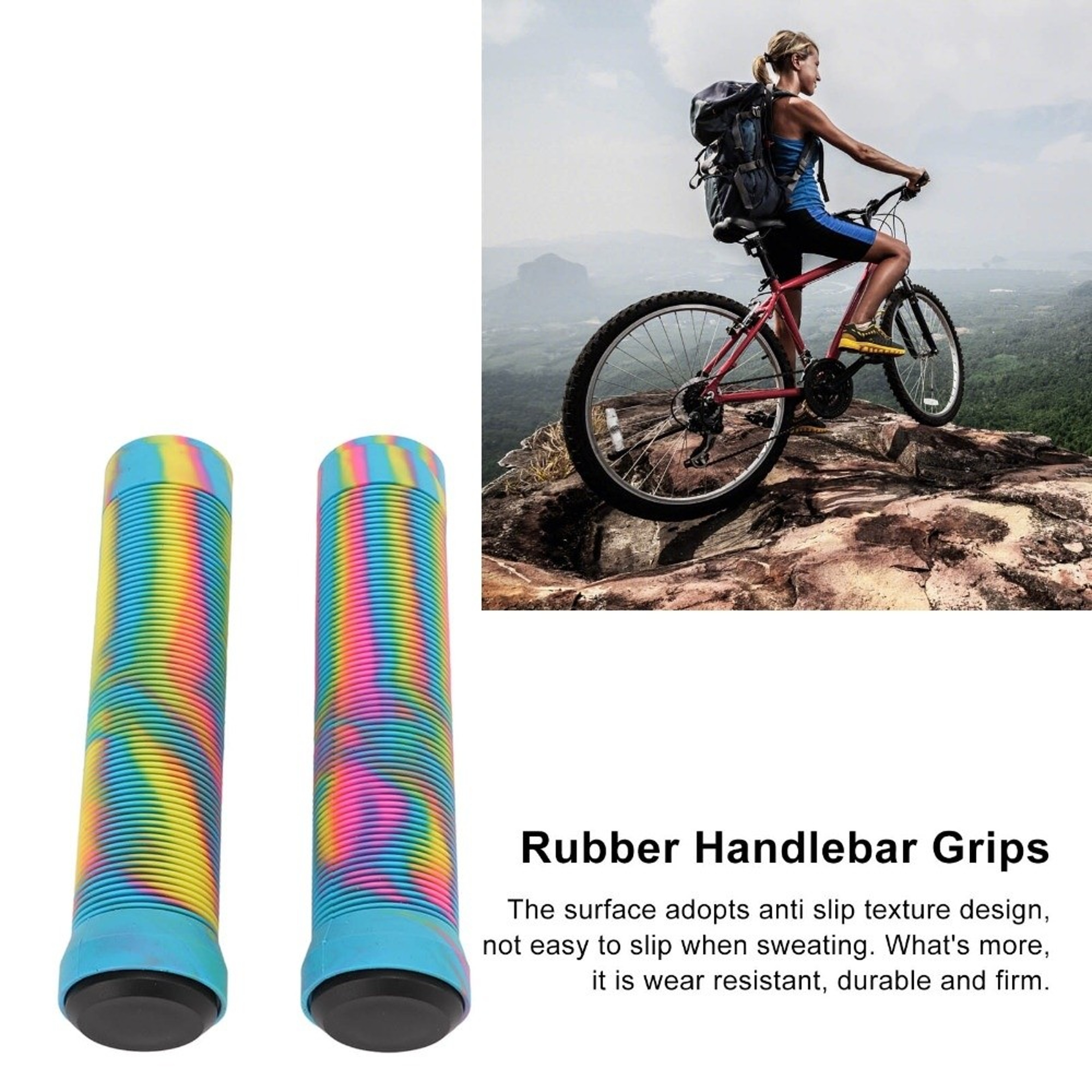 Ergonomic Soft Bicycle Handlebar Cover Grips, Shock Absorbing Rubber Bike Handle Grip – view 2