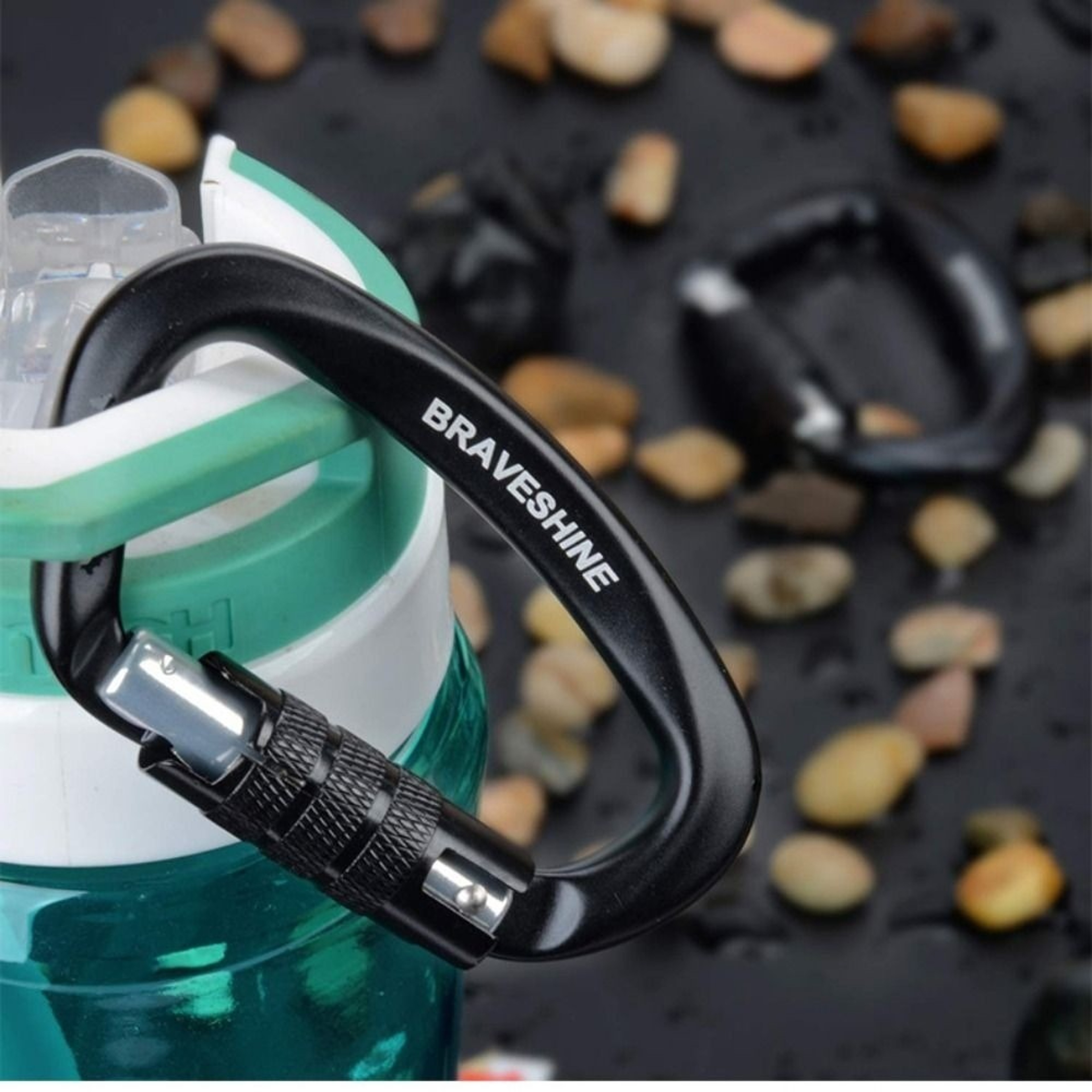 Multicolors Aluminum Carabiner, Professional Safety Lock D Shape Key Hooks for Climbing – view 2
