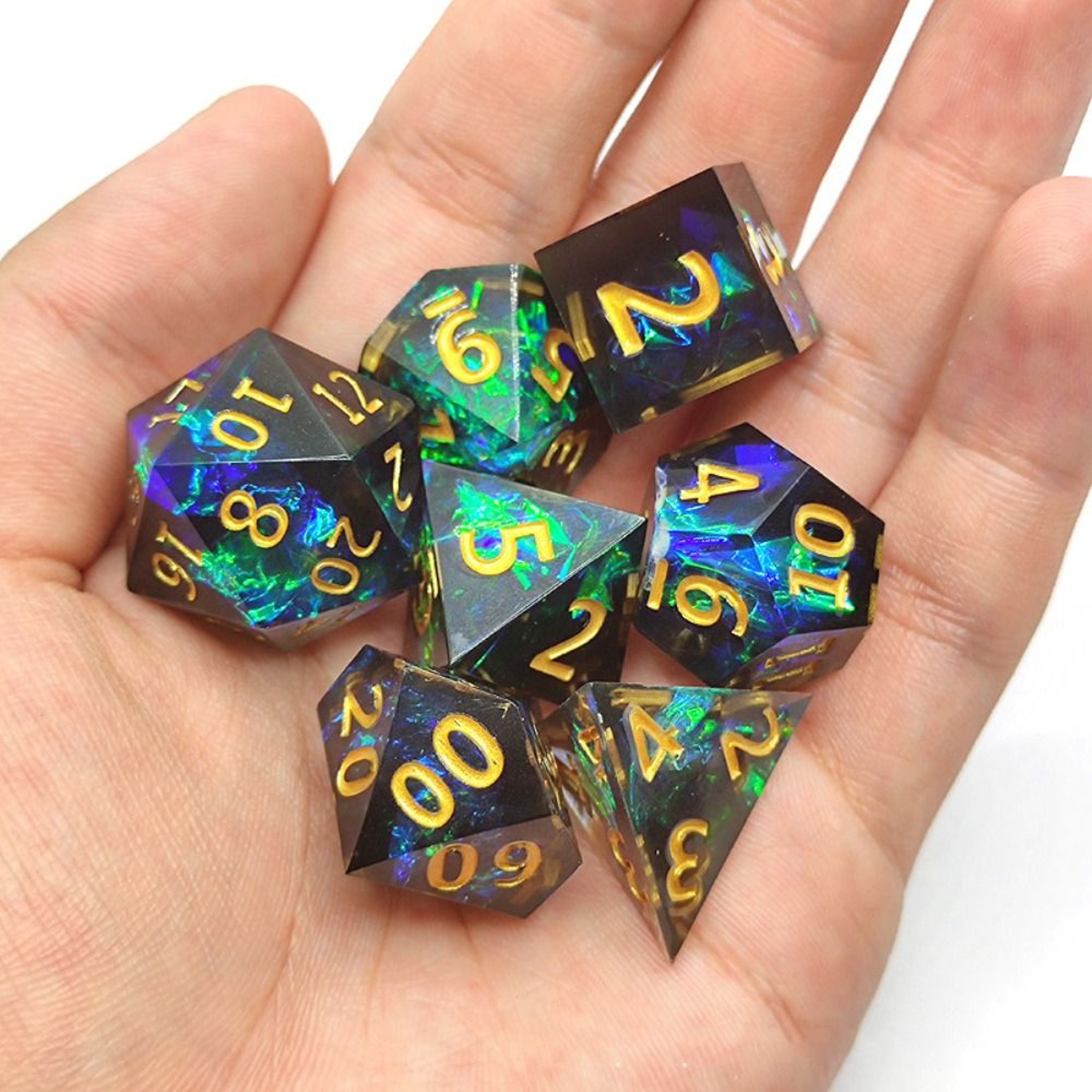 Polyhedral Resin Dice Set, Multicolor Dice, Creative Sharp Corner Dice Gift Collection – view 4