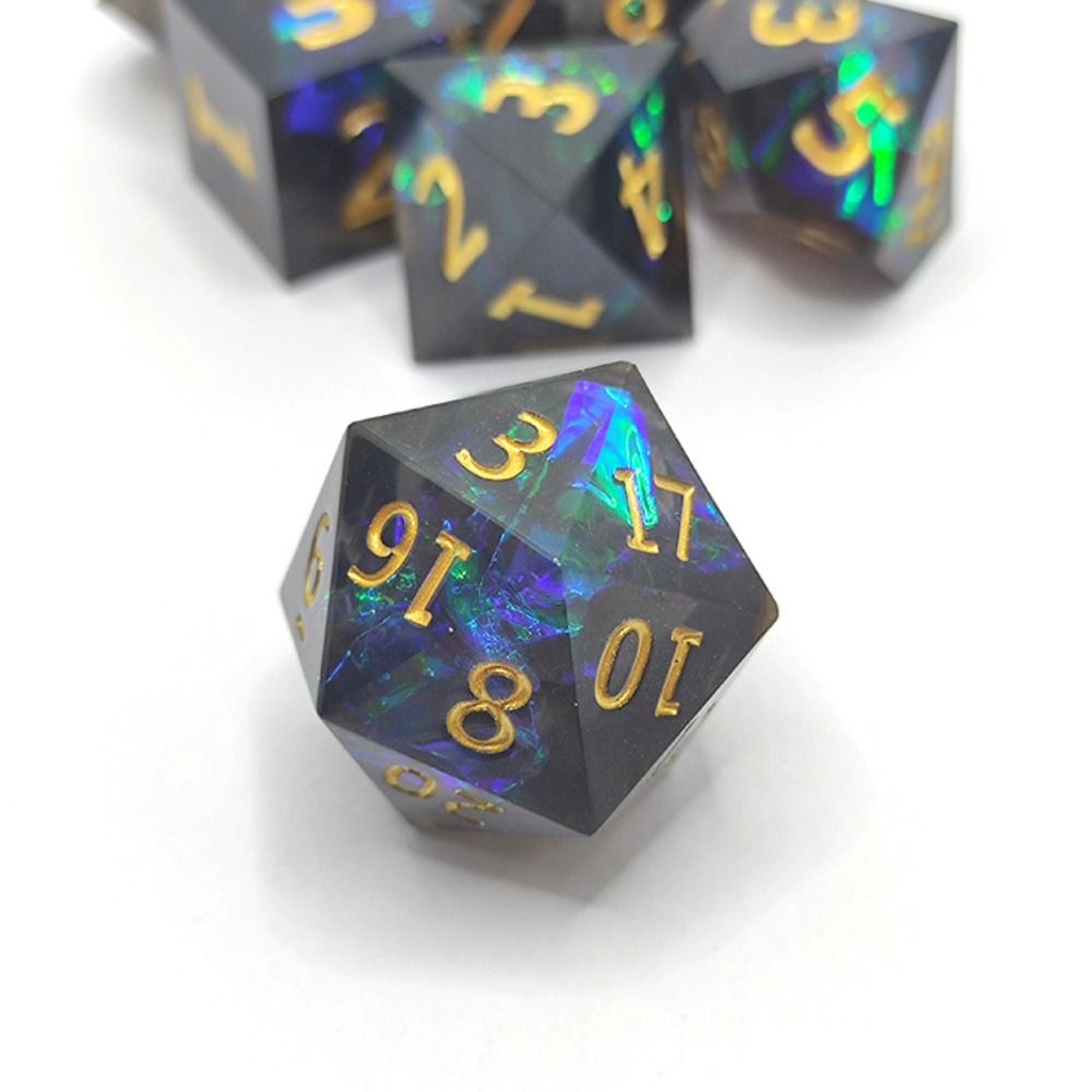 Polyhedral Resin Dice Set, Multicolor Dice, Creative Sharp Corner Dice Gift Collection – view 5