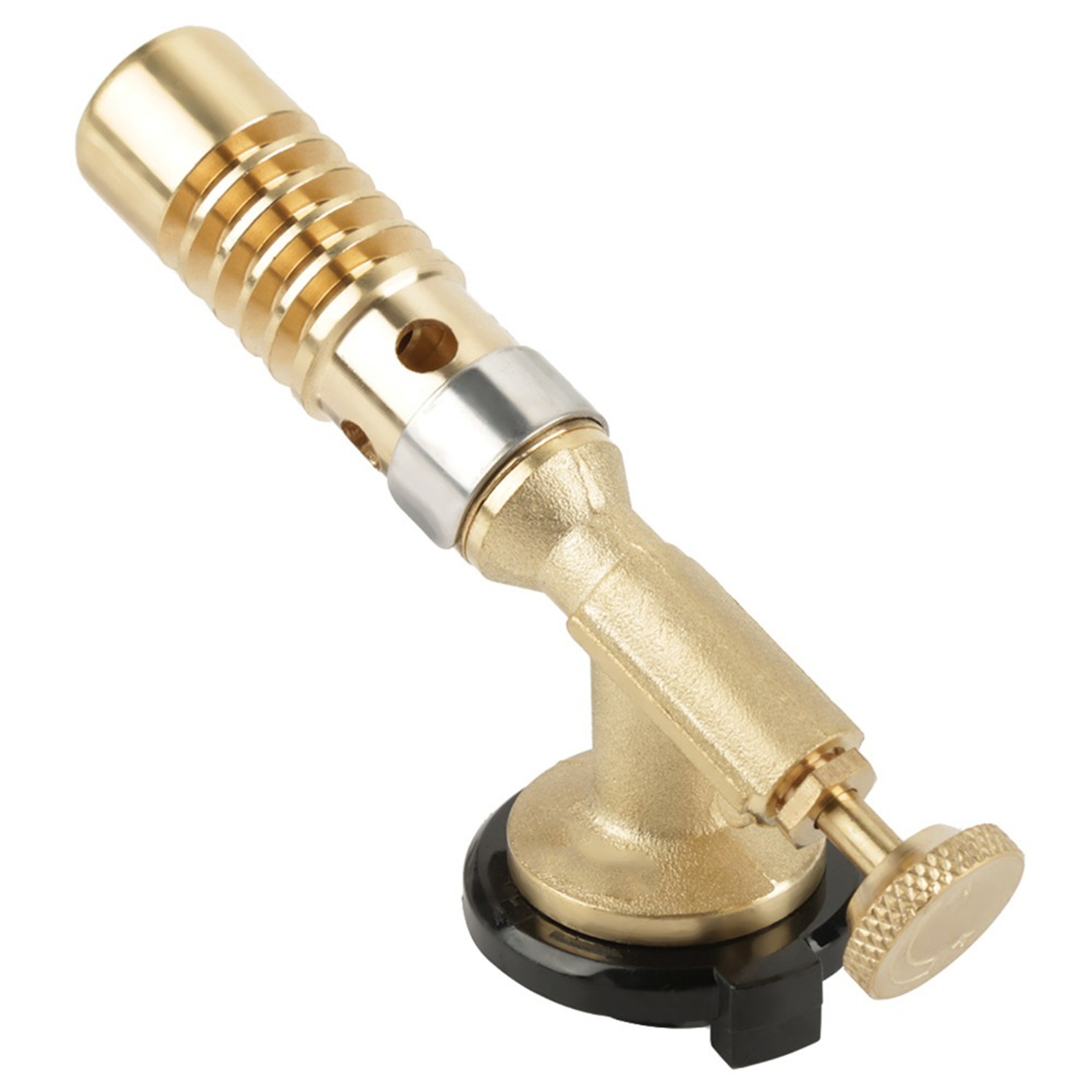 Portable Brass Kitchen Torch with Adjustable Flame, Brass Butane Torch Head, Electronic Ignition, Refillable Handheld – view 2