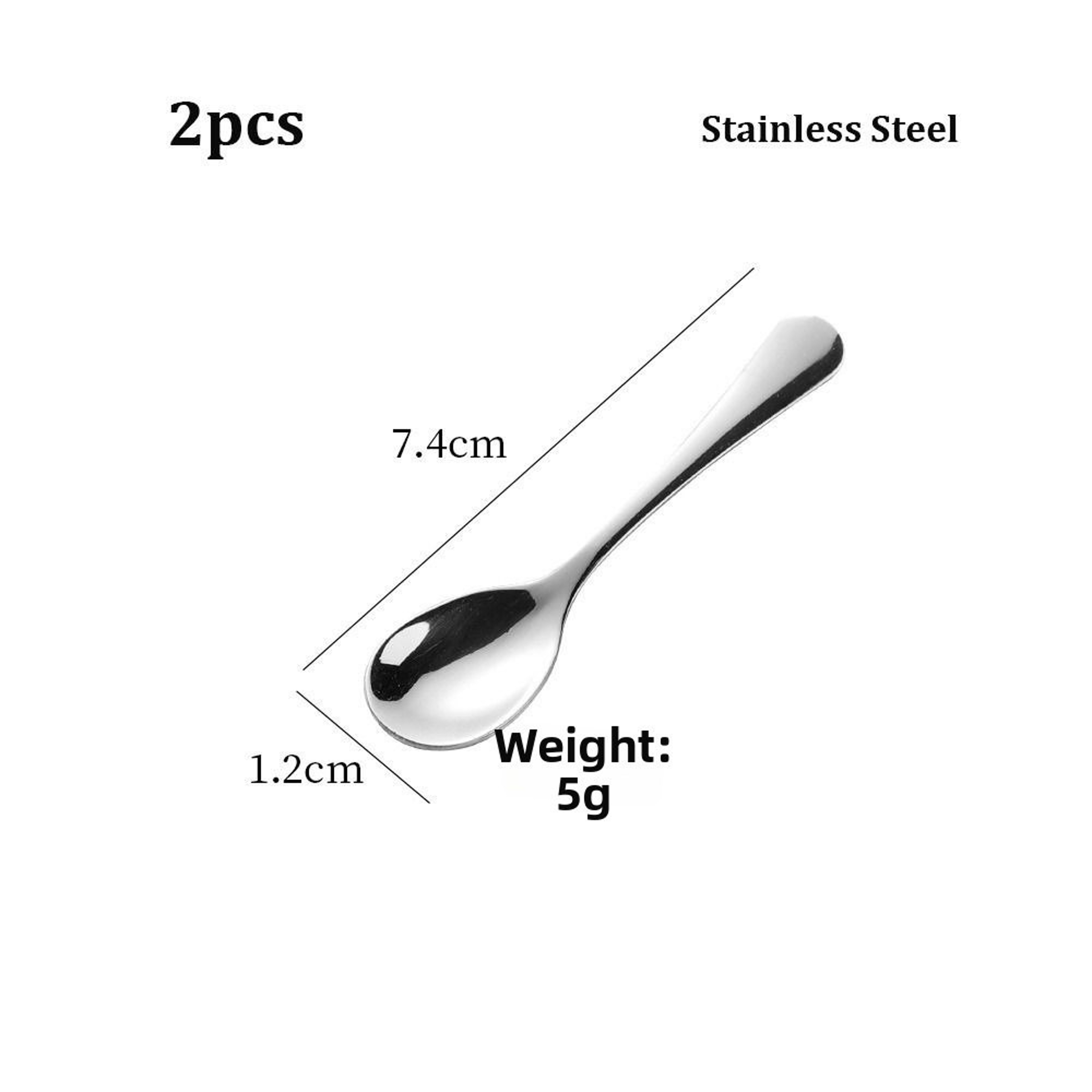 Mini Long Handle Ice Cream Dessert Spoons Portable Stainless Steel Coffee Tea Stirring Spoon Mixing 6