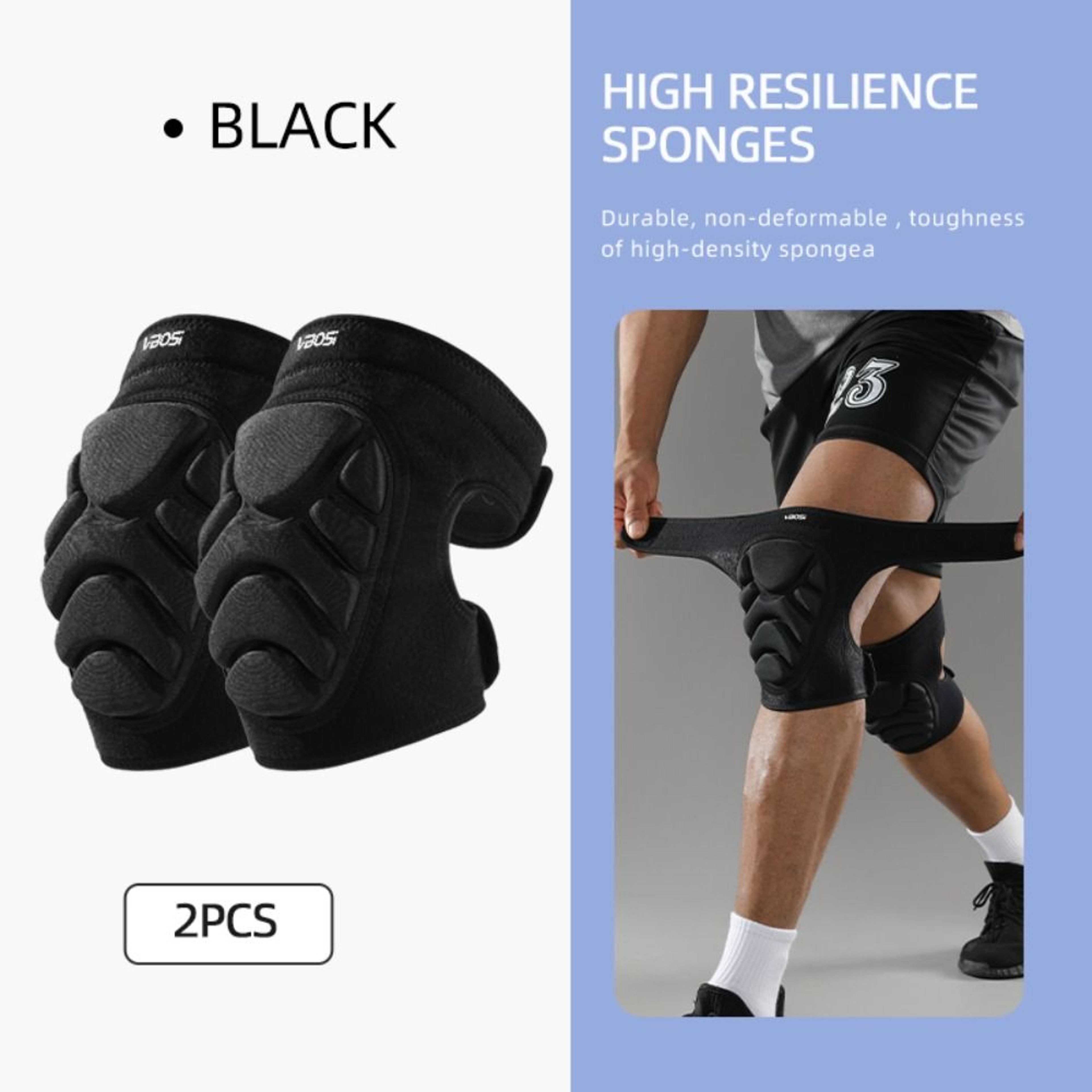 New Sponge Nylon Thickening Knee Pads Black Blue Comfort Knee Leg Cover Kneepad Brace Men Women 3