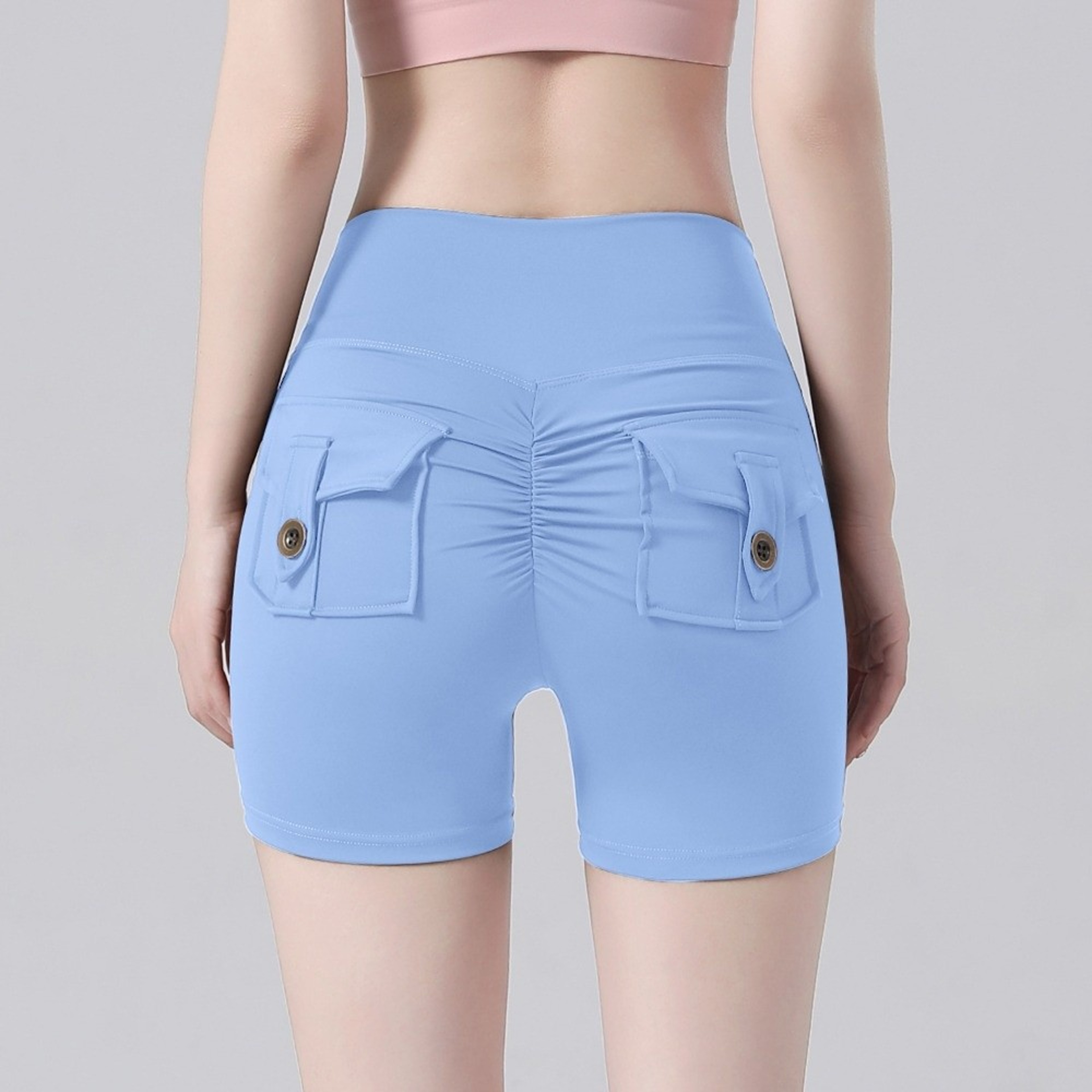 Breathable High Waist Peach Butt Shorts Push Up Scrunched Butt Fitness Shorts For Yoga And Exercise 7