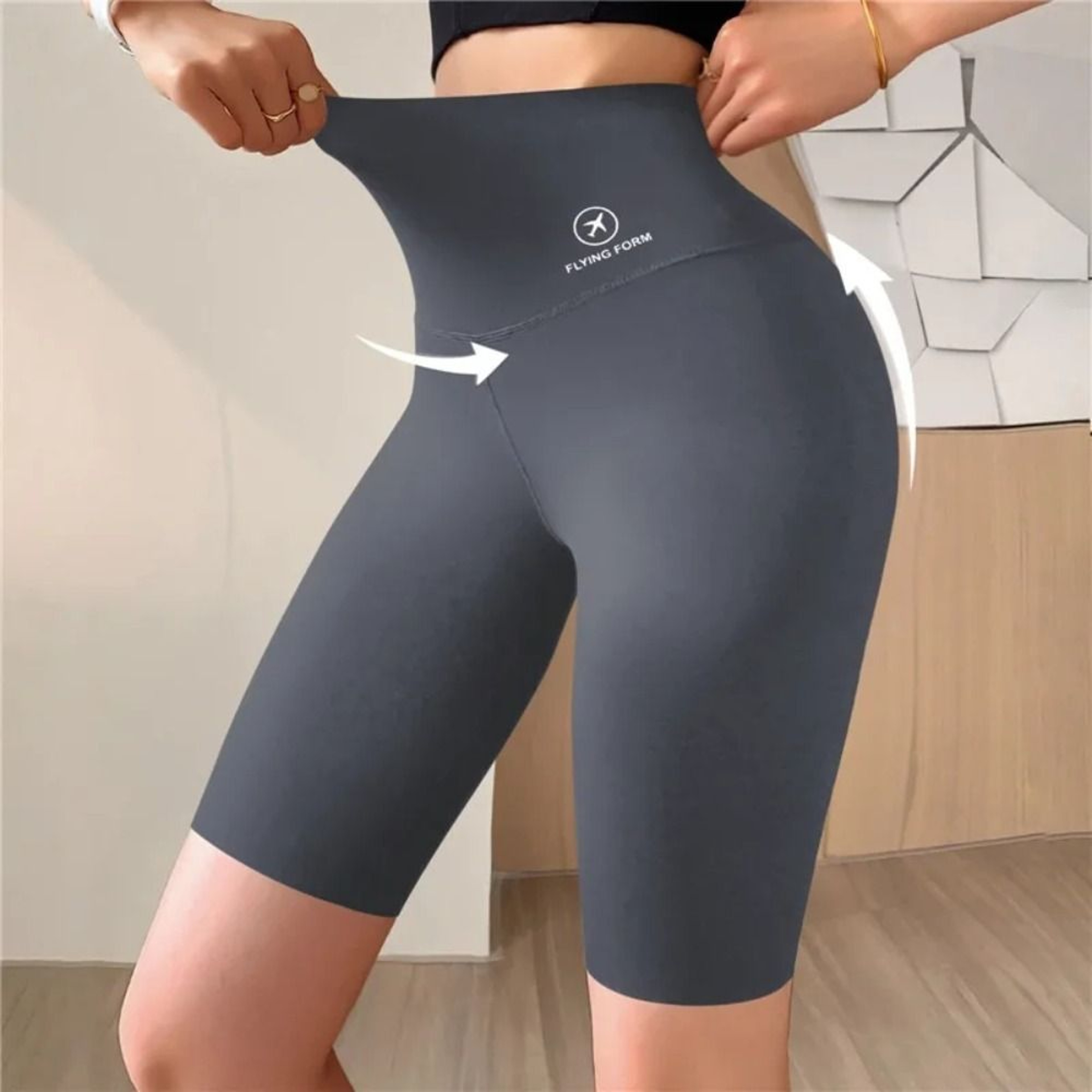 High Waist Yoga Pants Women, Fashion Polyester Fibre Thin Five-cent Slim Fit Elastic Push Up Shorts – view 9