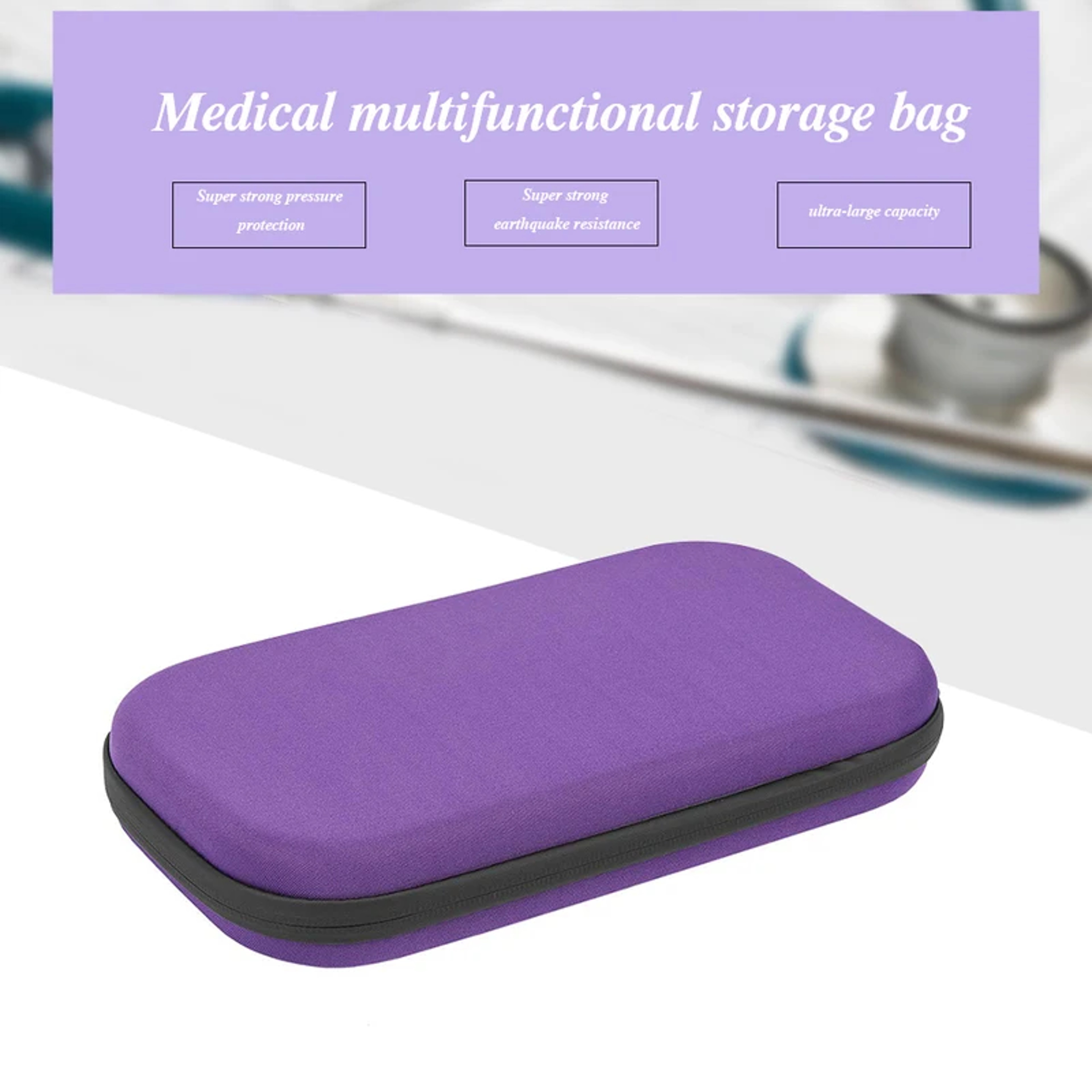 Stethoscope Storage Bag Wearresistant Mesh Bags Organizer Shockproof  Safe For Home Use  Black 3