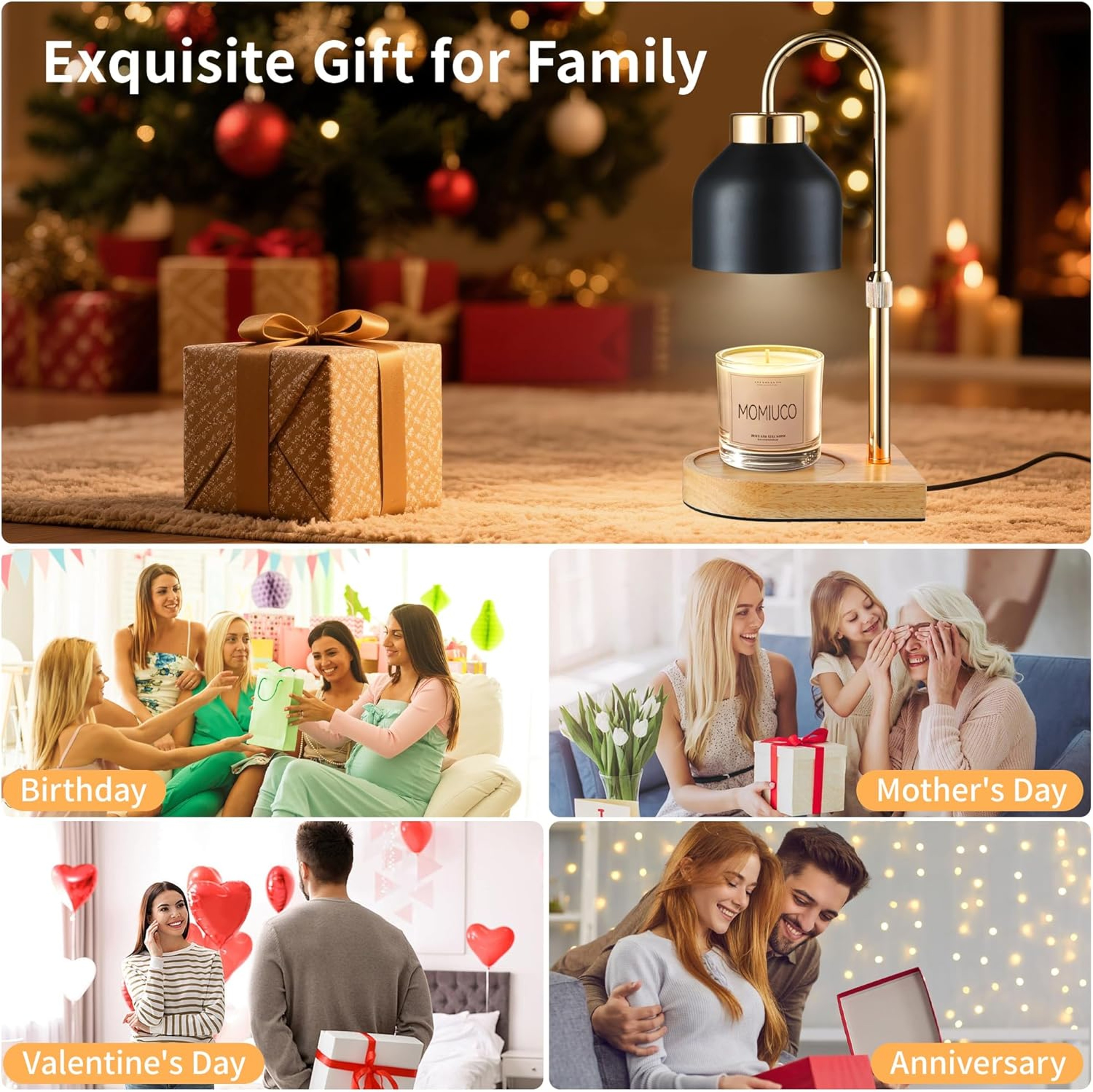 New Home Decor Gift for Women, Candle Warmer Lamp with Timer Dimmer, Adjustable Height Wax Melt Warmer – view 6