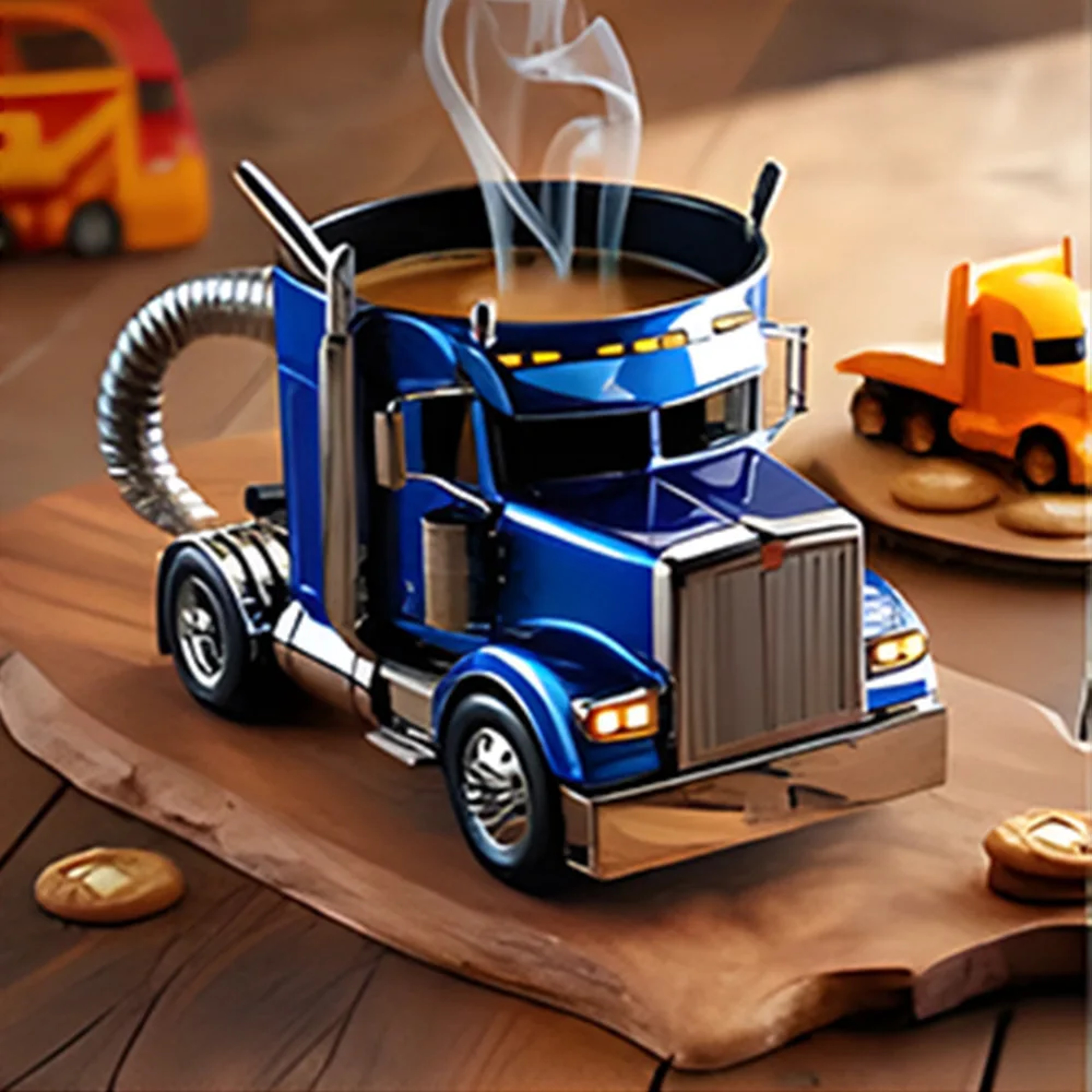 Handcrafted Semi-Trailer Coffee Mug, Truck Coffee Mug, Semi Truck Coffee Cup for Men and Women – view 4
