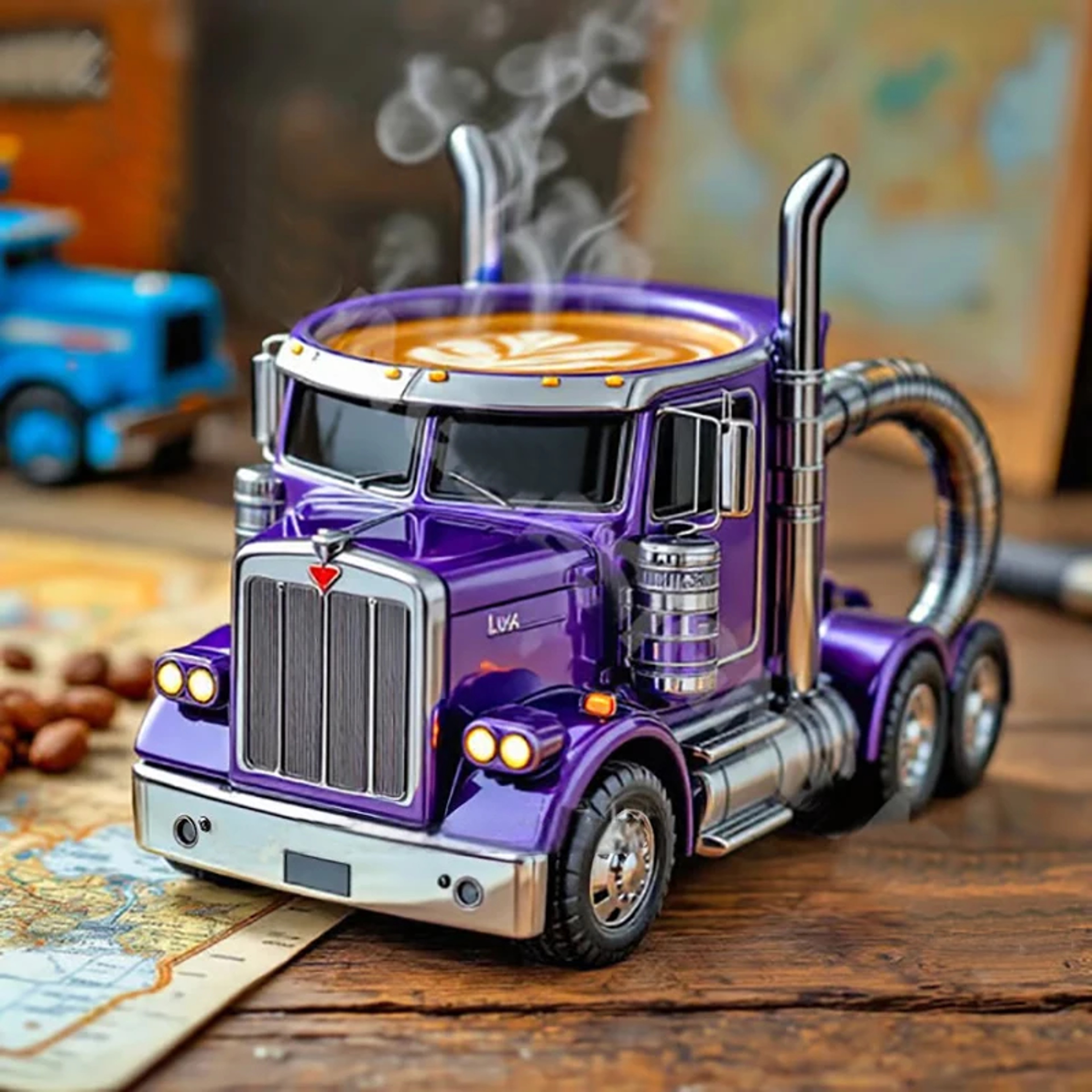 Handcrafted Semi-Trailer Coffee Mug, Truck Coffee Mug, Semi Truck Coffee Cup for Men and Women – view 5
