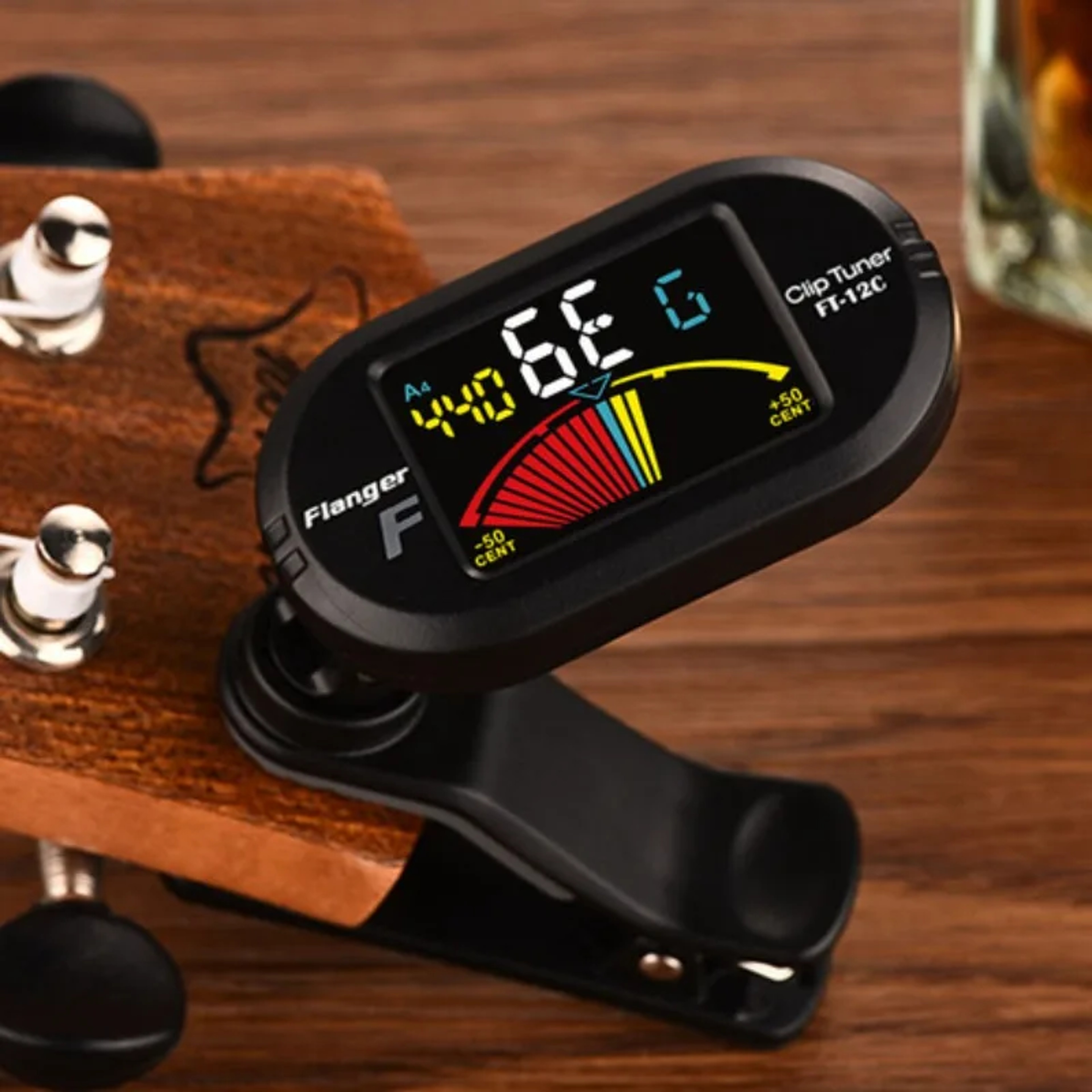 Tuner with Clip Mount Display, Colorful Screen Chromatic Tuner for Guitar, Bass, Ukulele, Violin Accessories – view 2
