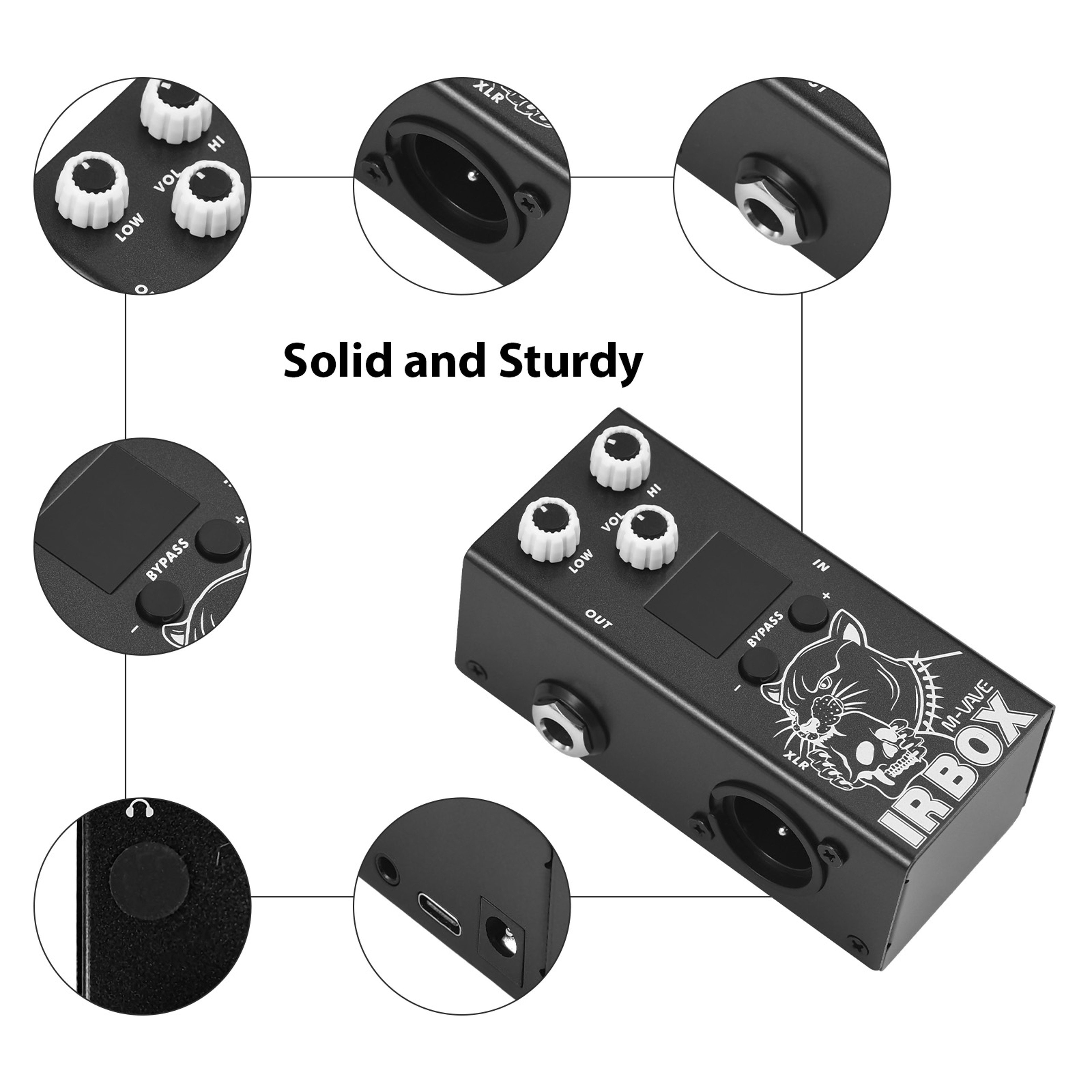 Speaker Simulator Effects Pedal, IR Cab Impulse Response, XLR Output, Output/Input Part – view 5