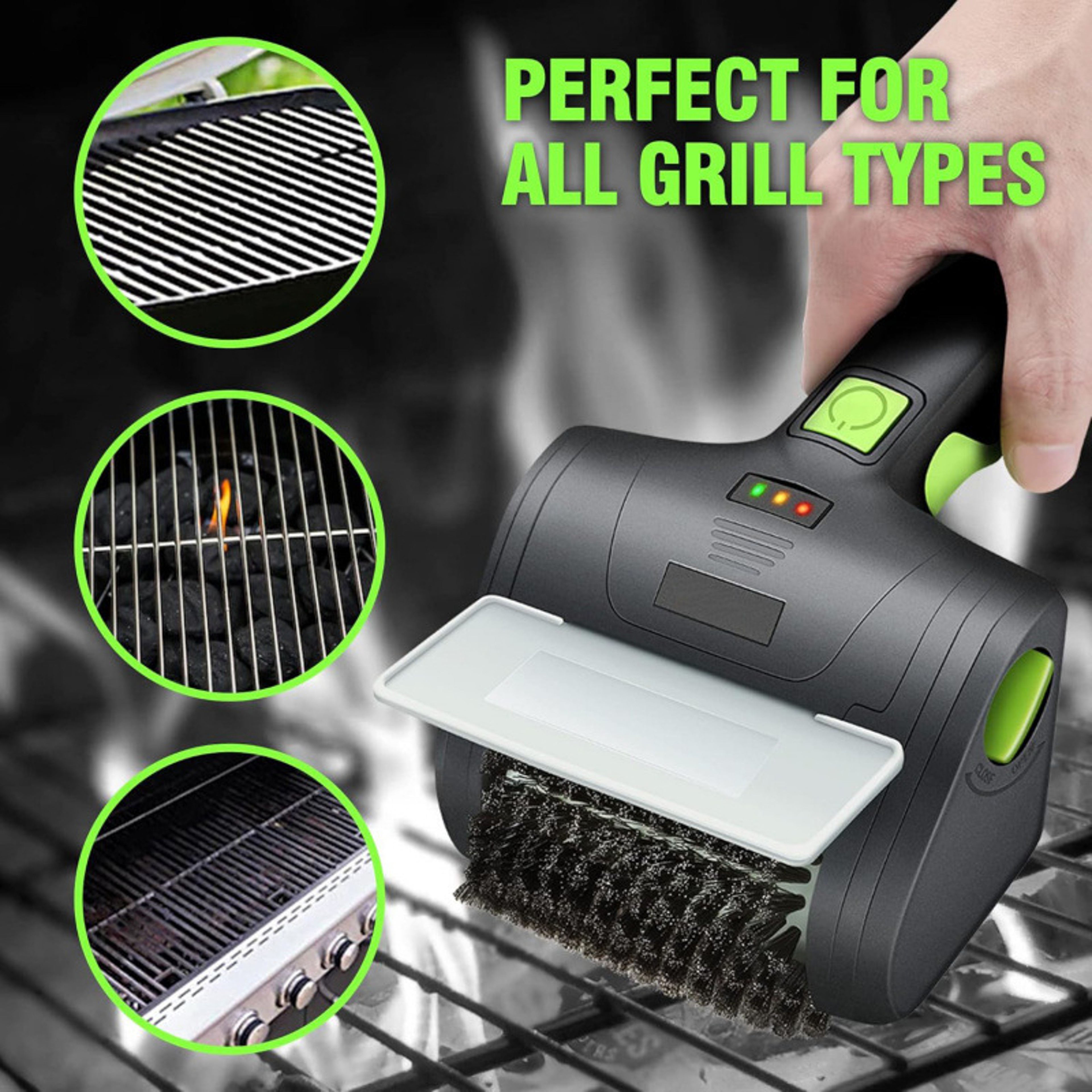 Camping BBQ Grill Wire Brush, Cordless Electric Grill Brush Picnic, Bathroom Tile Bathtub Cleaning Brush – view 1