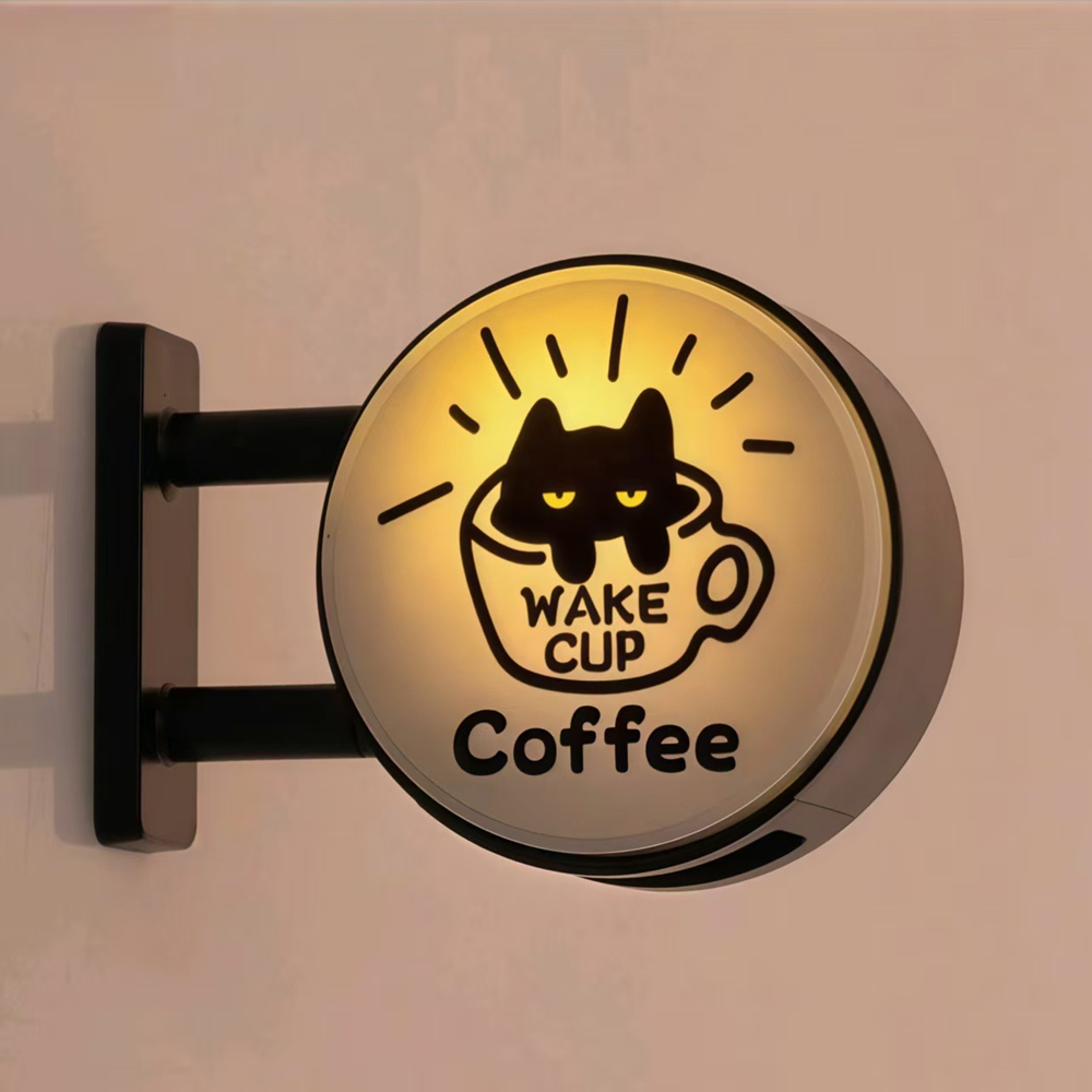 Cat and Dog Pattern Refrigerator Magnet Light, Cute Coffee Theme Decorative Light, Home Decoration – view 11