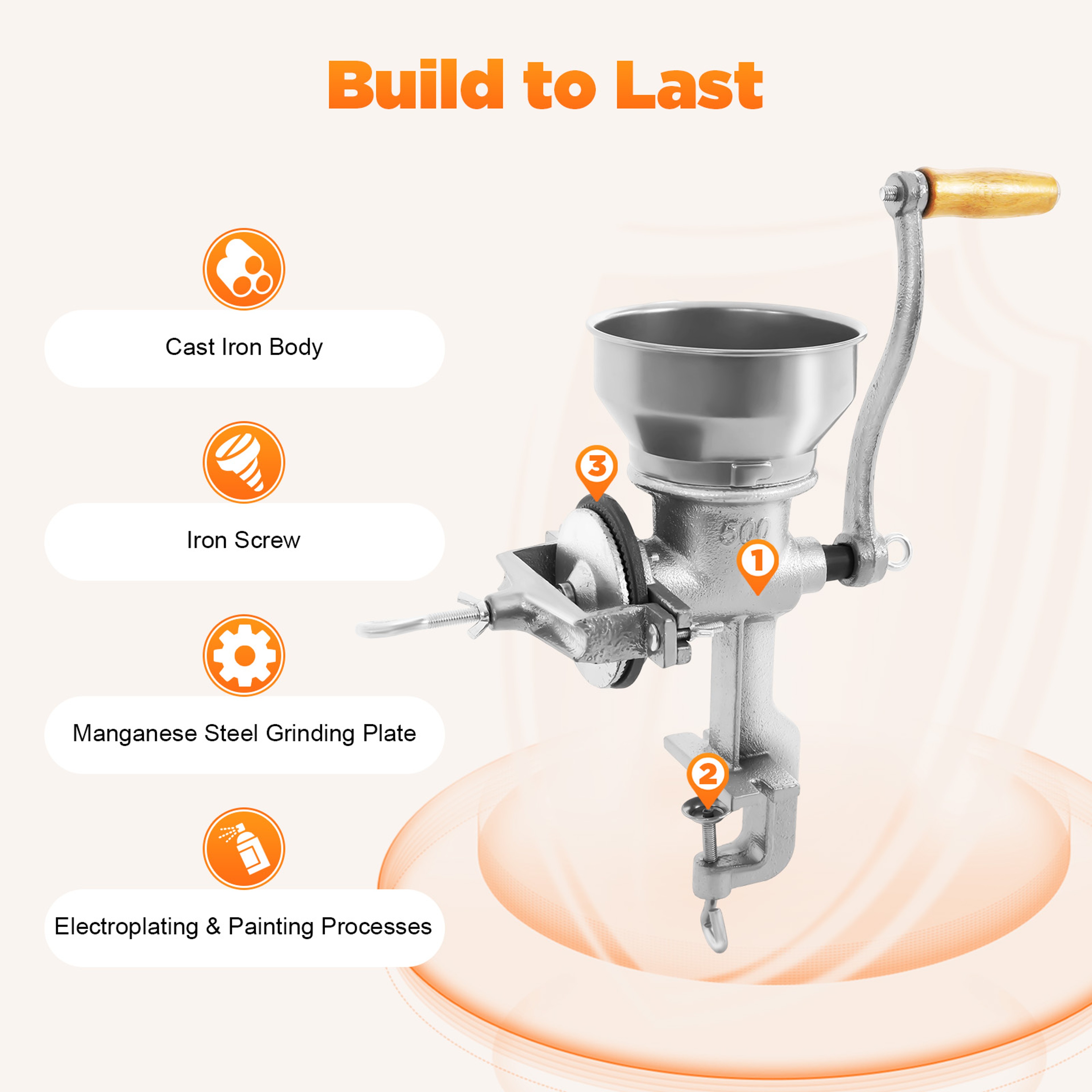 Manual Grain Grinder (cast Iron Material) Household Hand-operated Small Grinder Grinder Portable – view 1