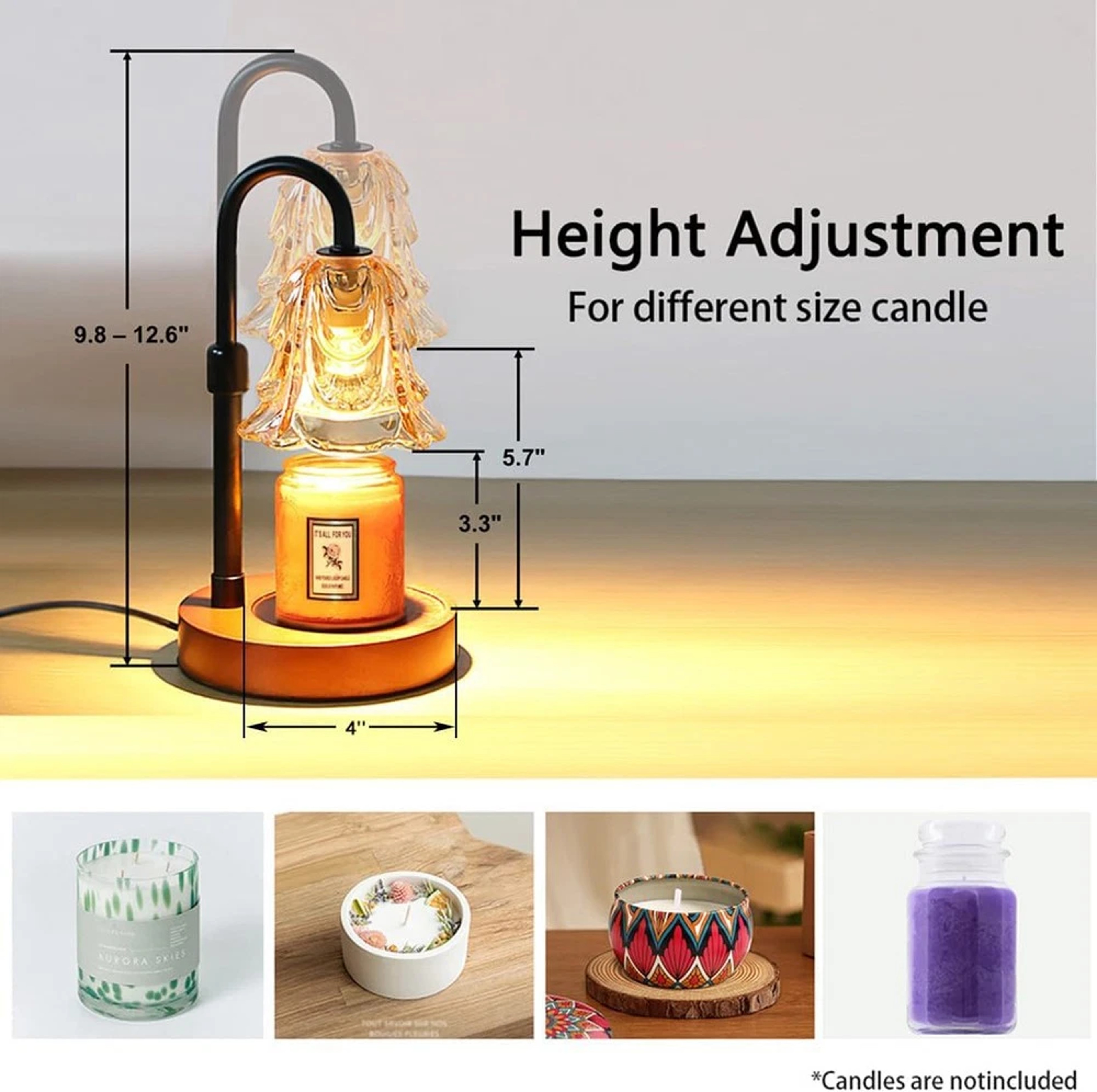 Dimmable Aromatherapy Candle Warmer Lamp Adjustable Brightness Fragrance Diffuser With Light Home Decor Bedroom Living Room – view 4