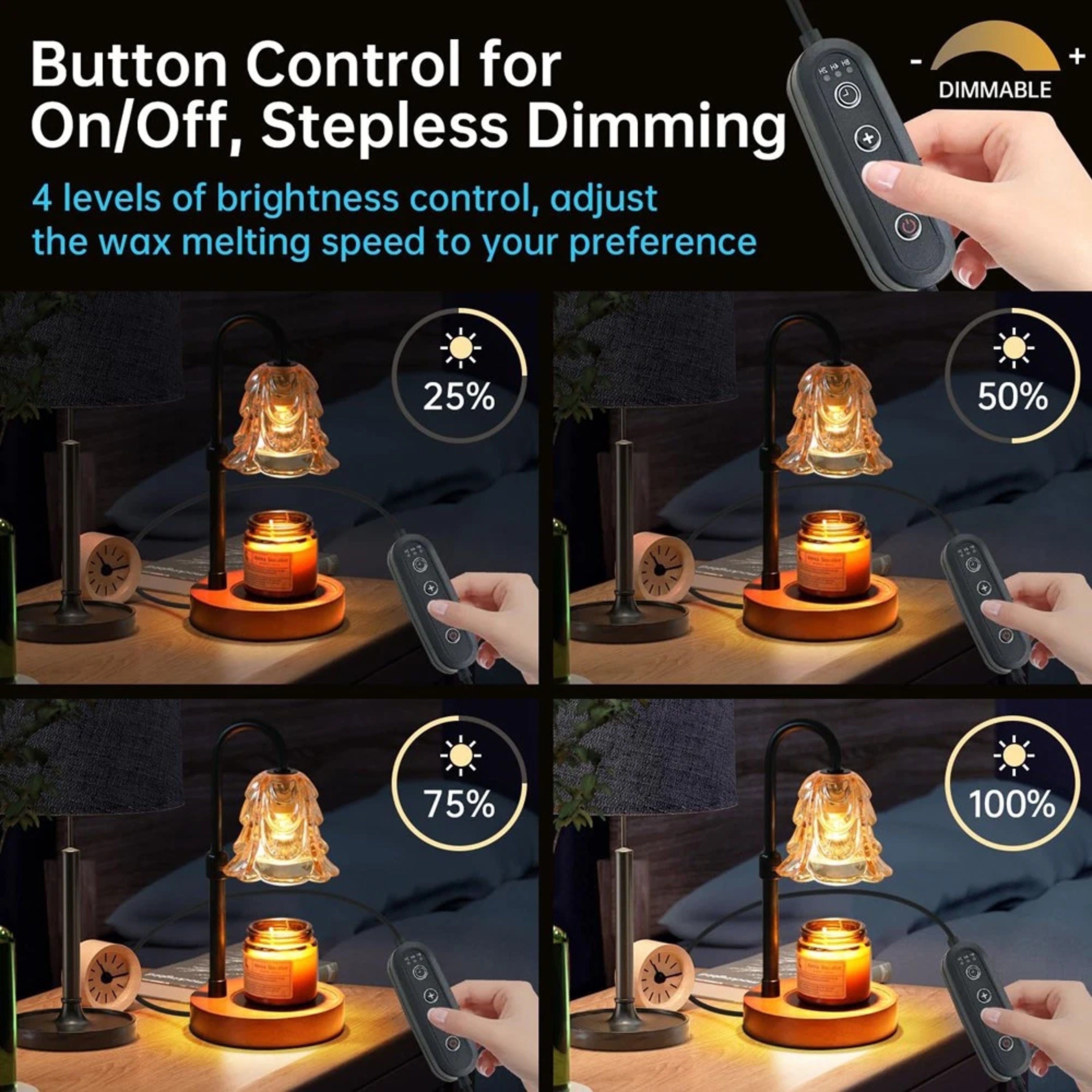 Dimmable Aromatherapy Candle Warmer Lamp Adjustable Brightness Fragrance Diffuser With Light Home Decor Bedroom Living Room – view 6