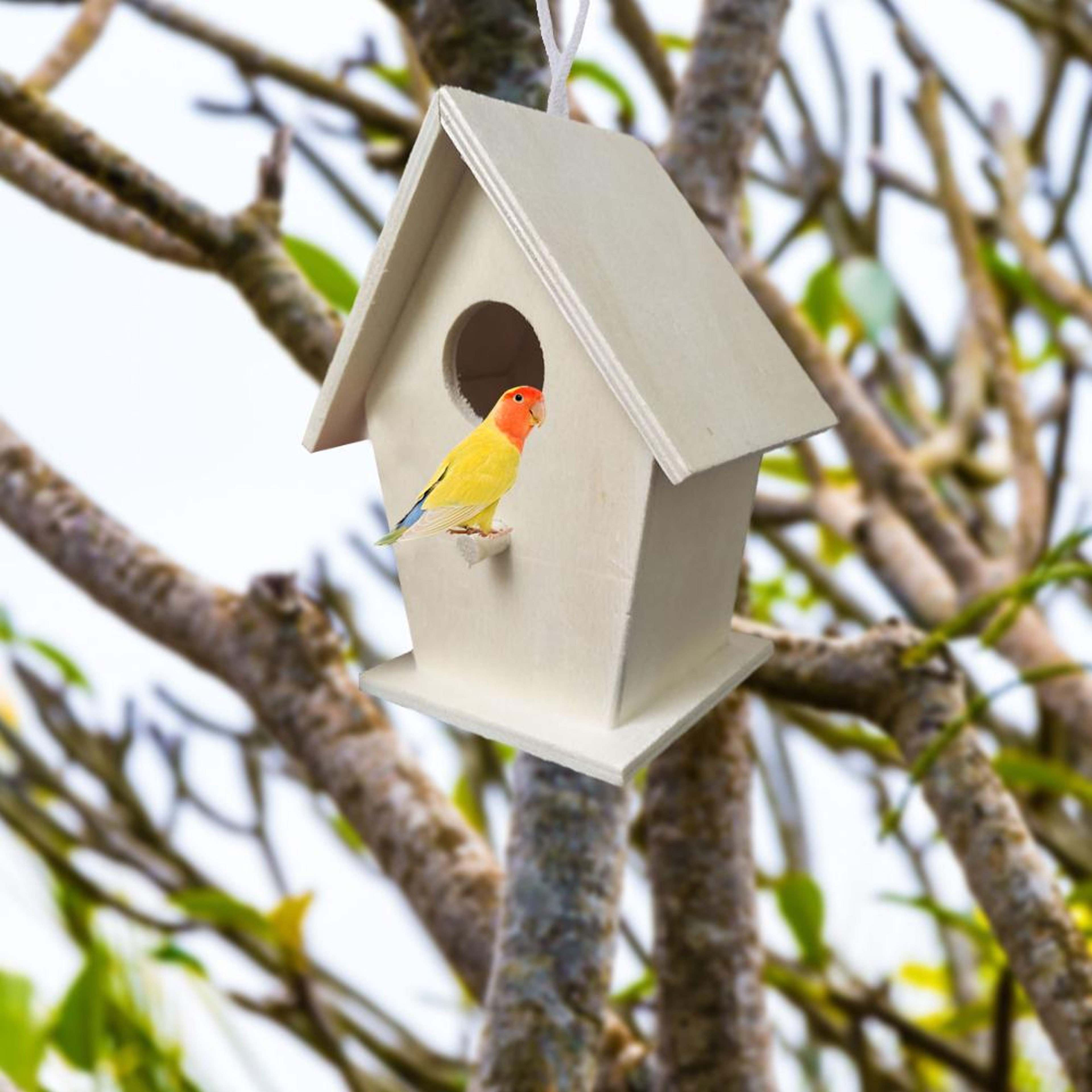 Wooden Bird Nest, Bird Feeder, Mini Wooden Birdhouse, Garden Hanging Birdhouse for Creative Yard Decoration – view 5