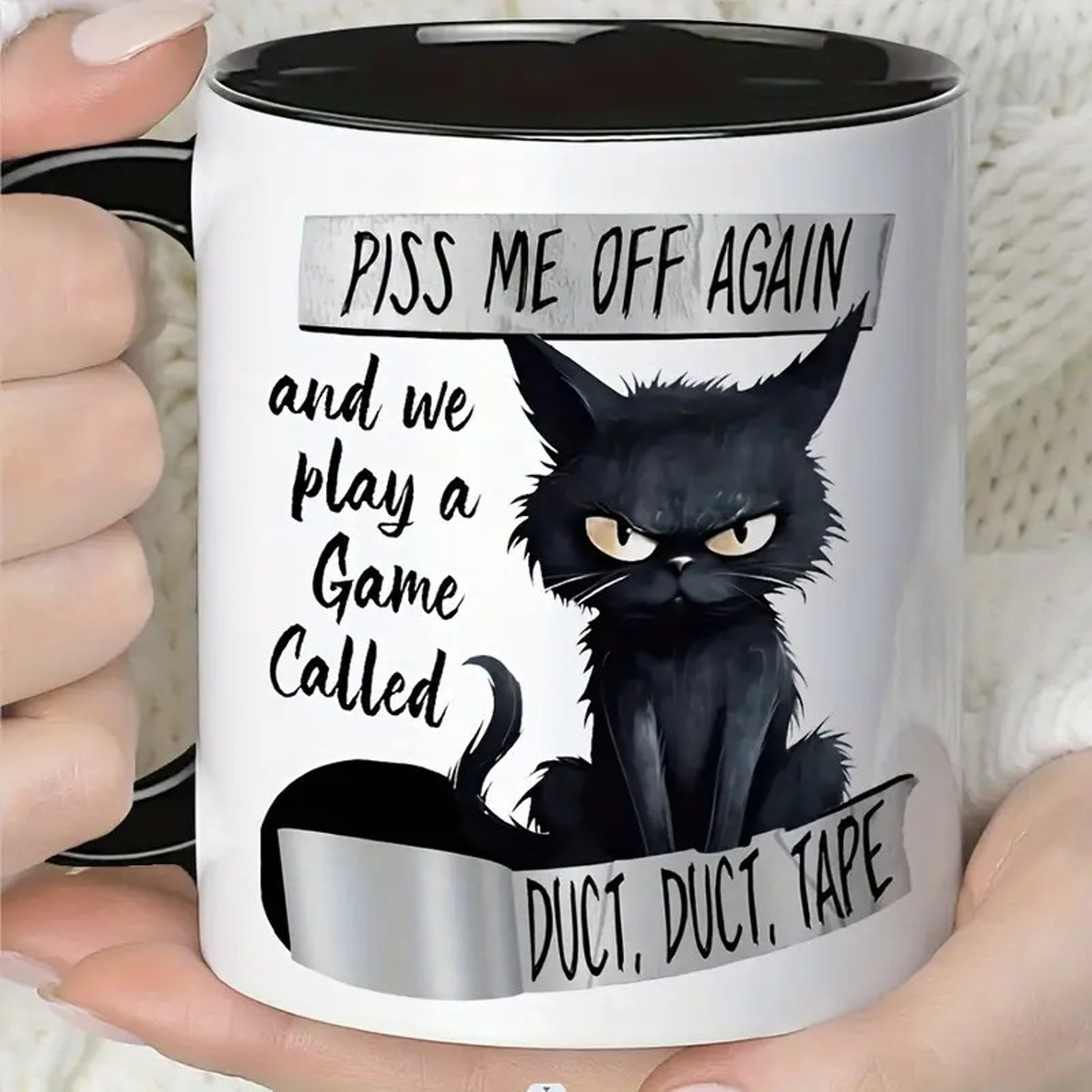 Cat Pattern Coffee Cup, Ceramic Mug for Office & Home Use, Perfect Holiday Gift – view 1