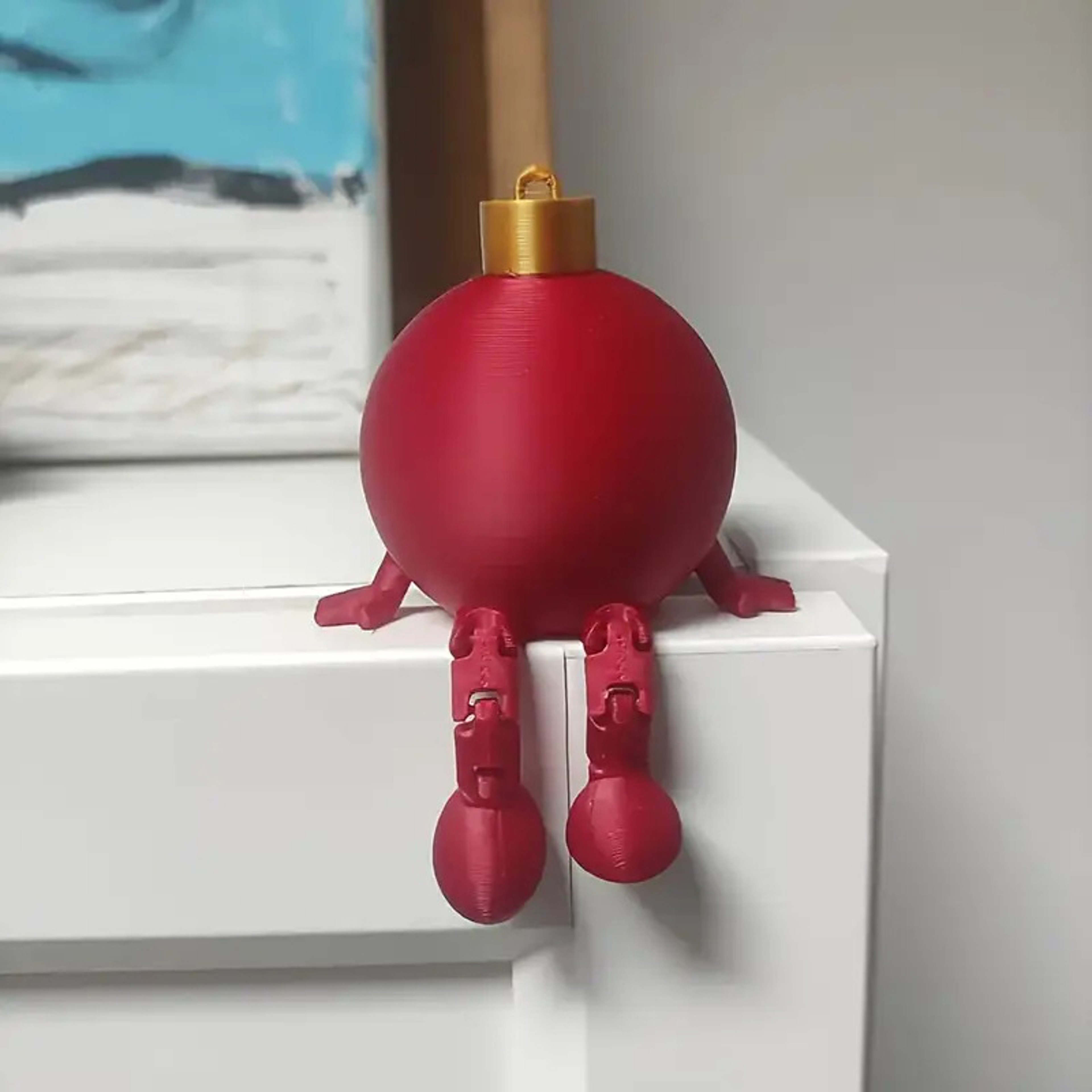 Christmas Tree Ornament with Movable Joint, Printed Christmas Ball, Festive Christmas Decorations, Tabletop Display – view 4