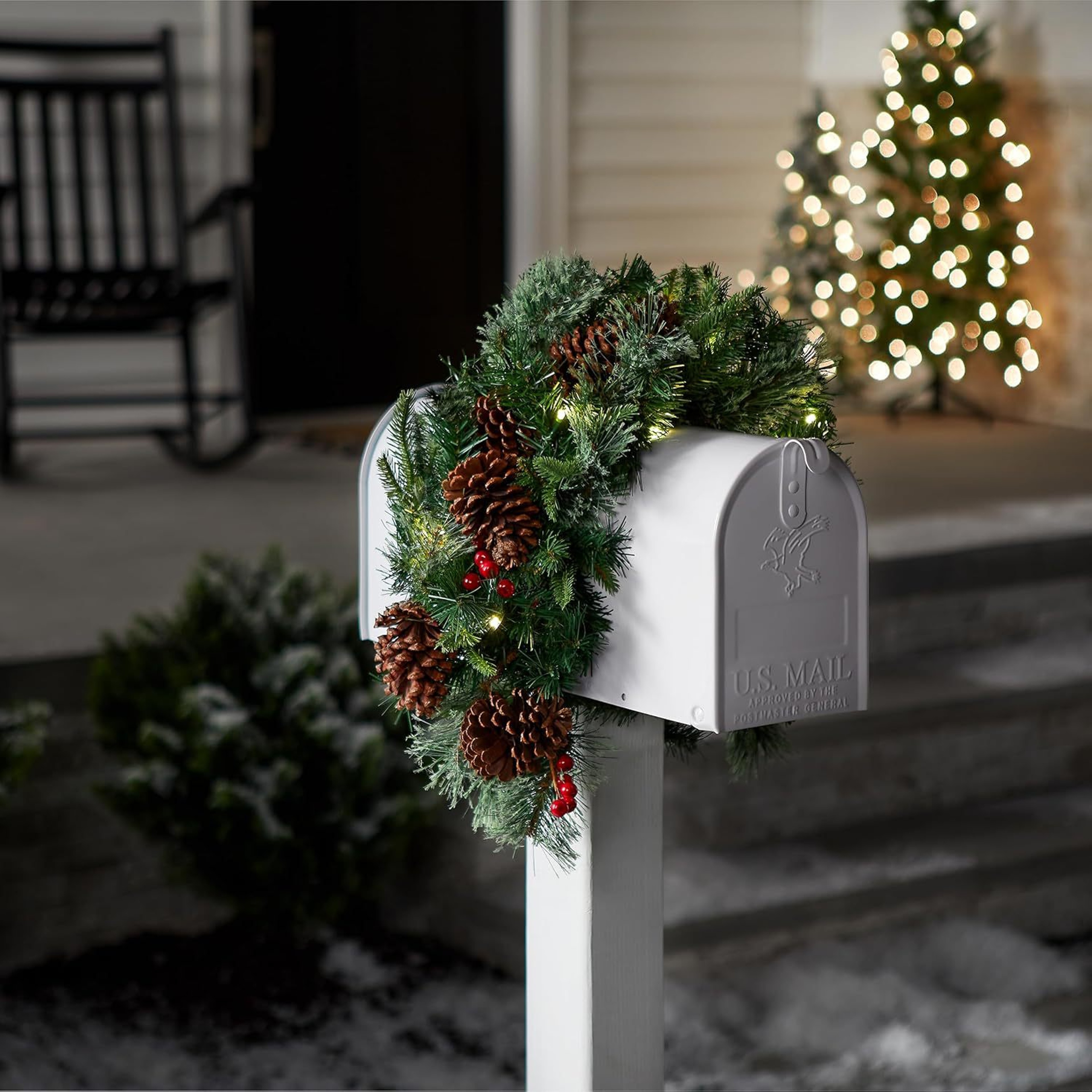 Christmas decorations ground mushrooms Christmas tree mailbox decoration garland red fruit rattan – view 3