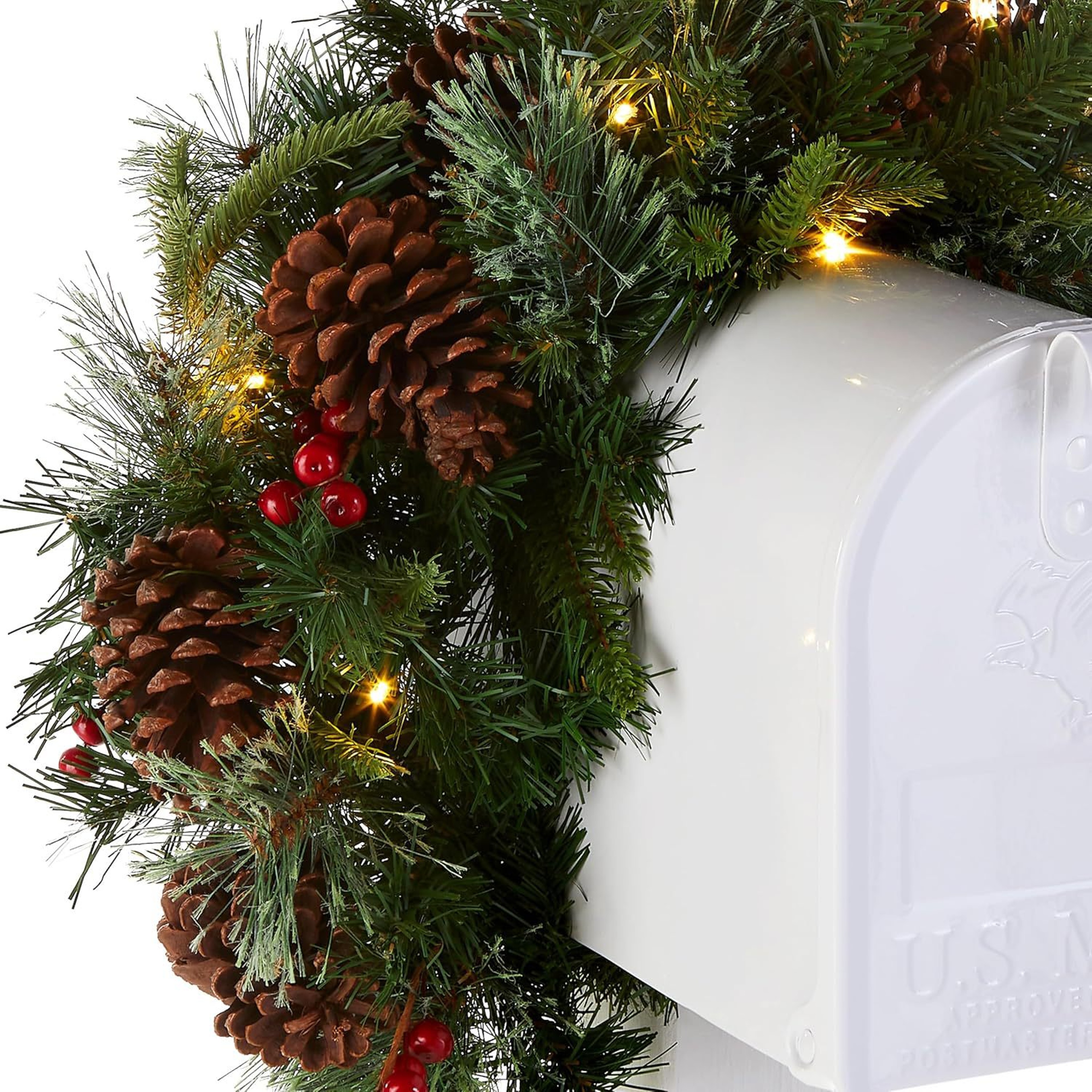Christmas decorations ground mushrooms Christmas tree mailbox decoration garland red fruit rattan – view 4