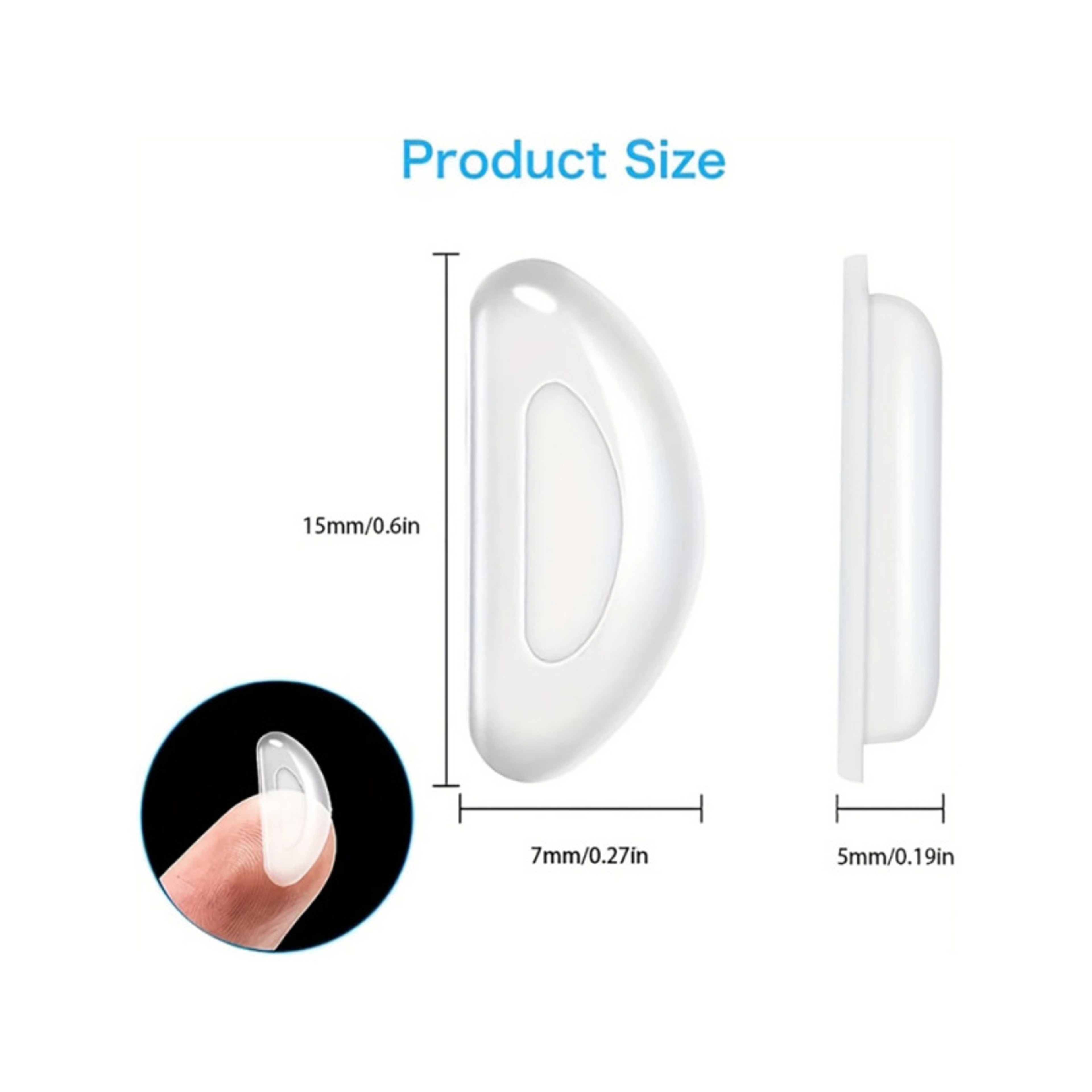 Soft Anti-Slip Nose Pads, Non-slip Silicone Nose Pad For Glasses, Eyeglasses, and Sunglasses, Reading Glasses Accessorie – view 2