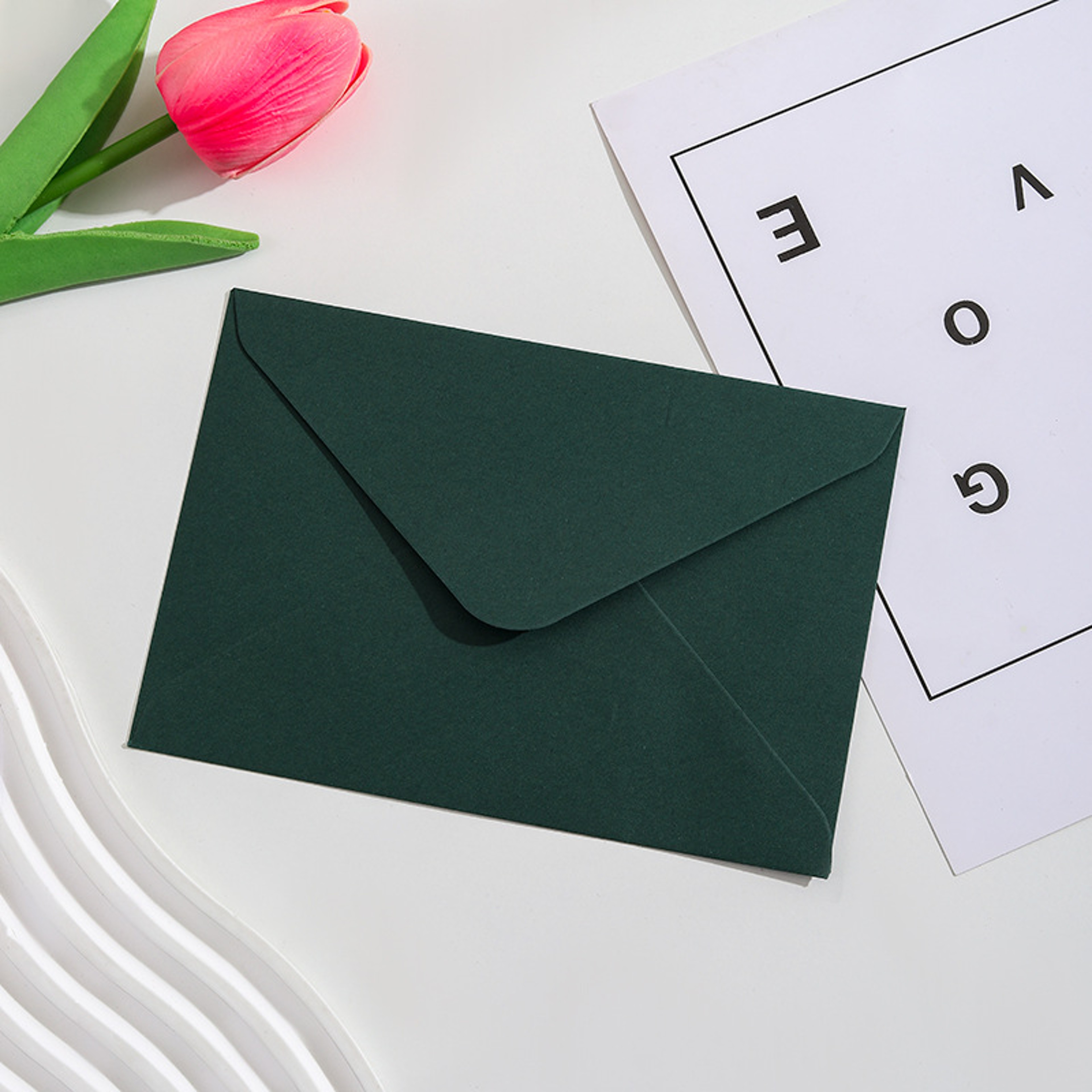 Vintage Dark Green Envelopes for Greeting Cards, Weddings, Birthday Parties & Business Invitations – view 2
