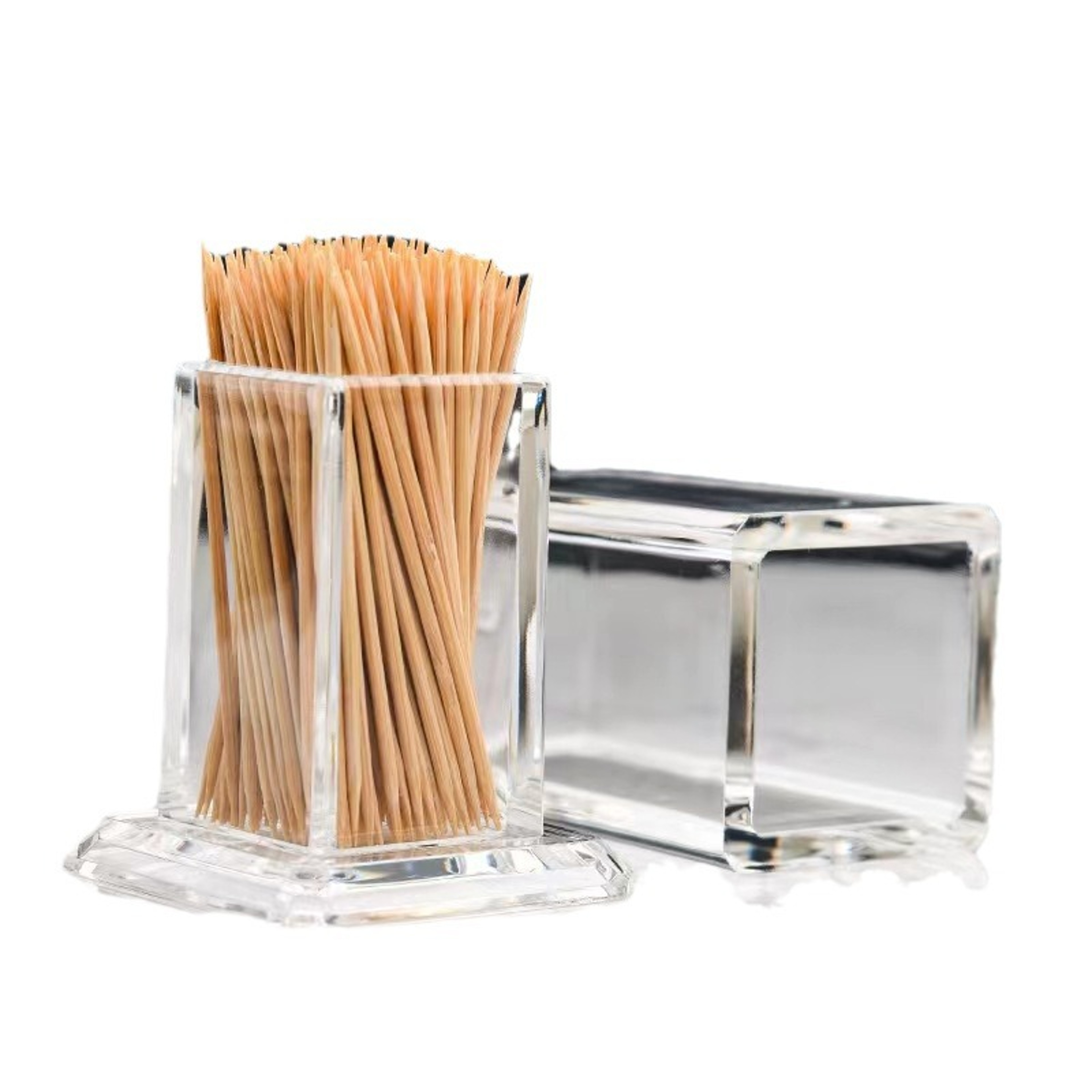 High-end Transparent Toothpick Holder, Creative Rectangular Storage Box, Thickened Design for Durability – view 5