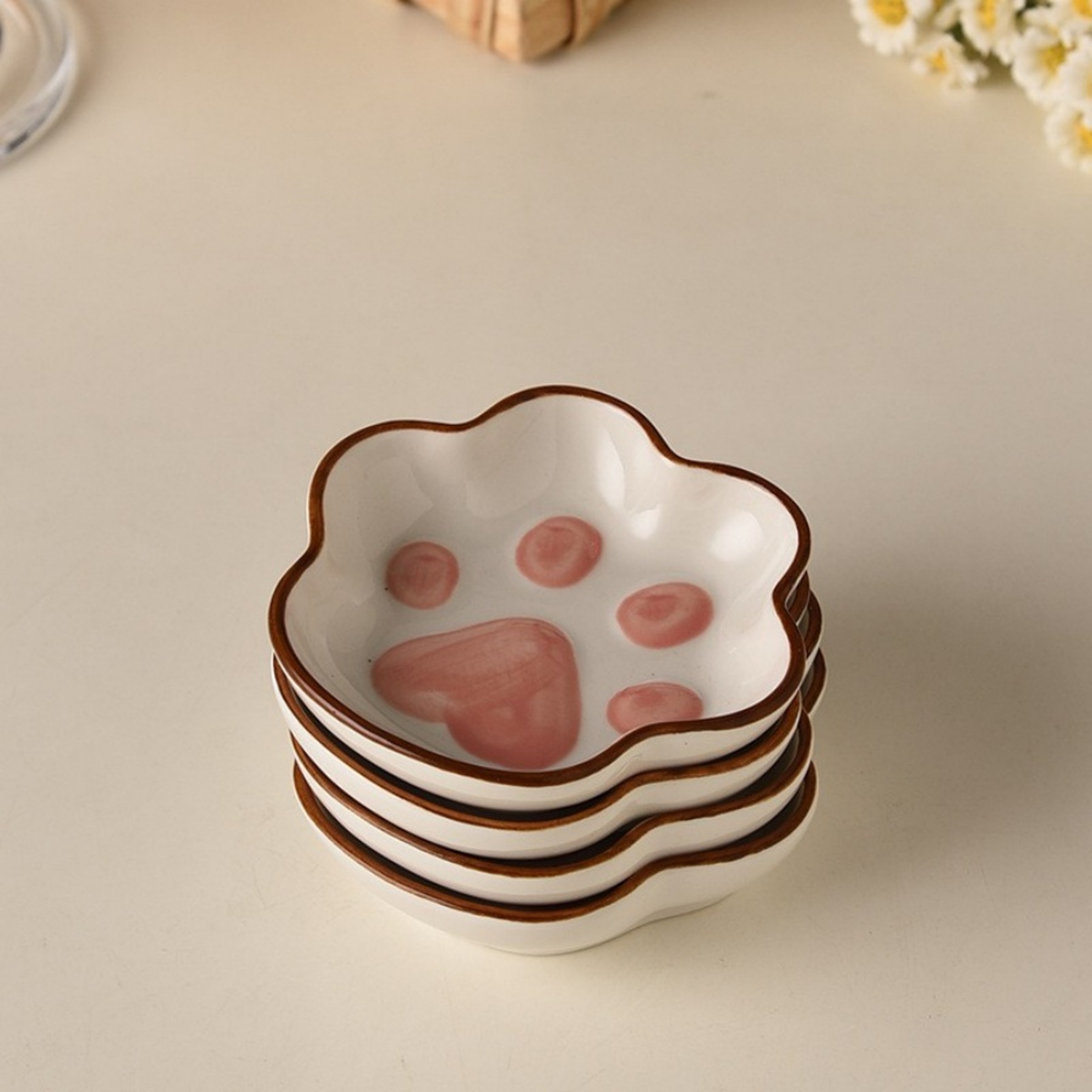 Cartoon Cat Paw Dish for Mustard, Soy Sauce, Tomato Sauce, Salad, Cute Home Dipping Plate – view 3