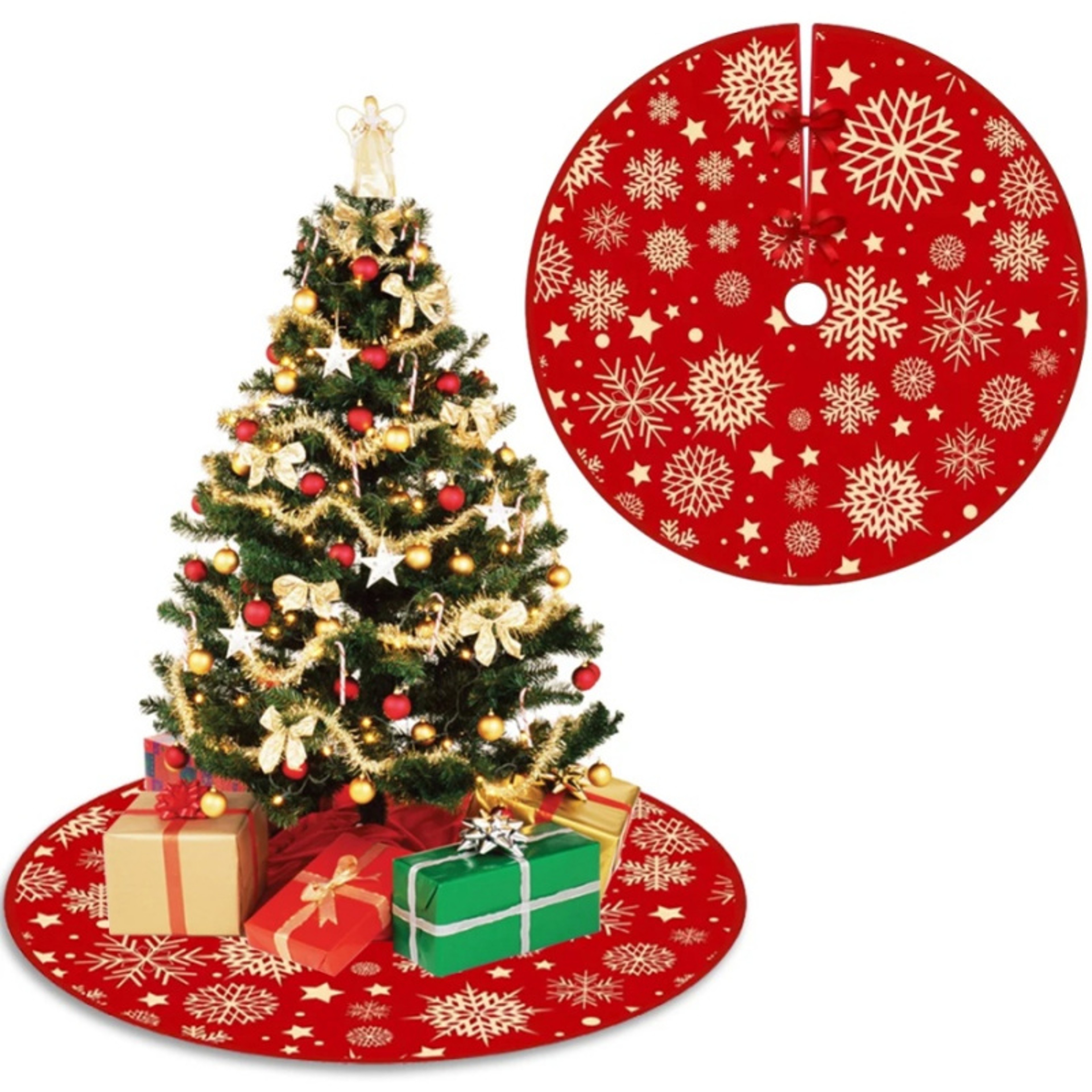 Creative Cute Christmas Tree Base Skirt, Christmas Carpet Decoration for Window and Mall, Atmosphere Holiday Skirt – view 1