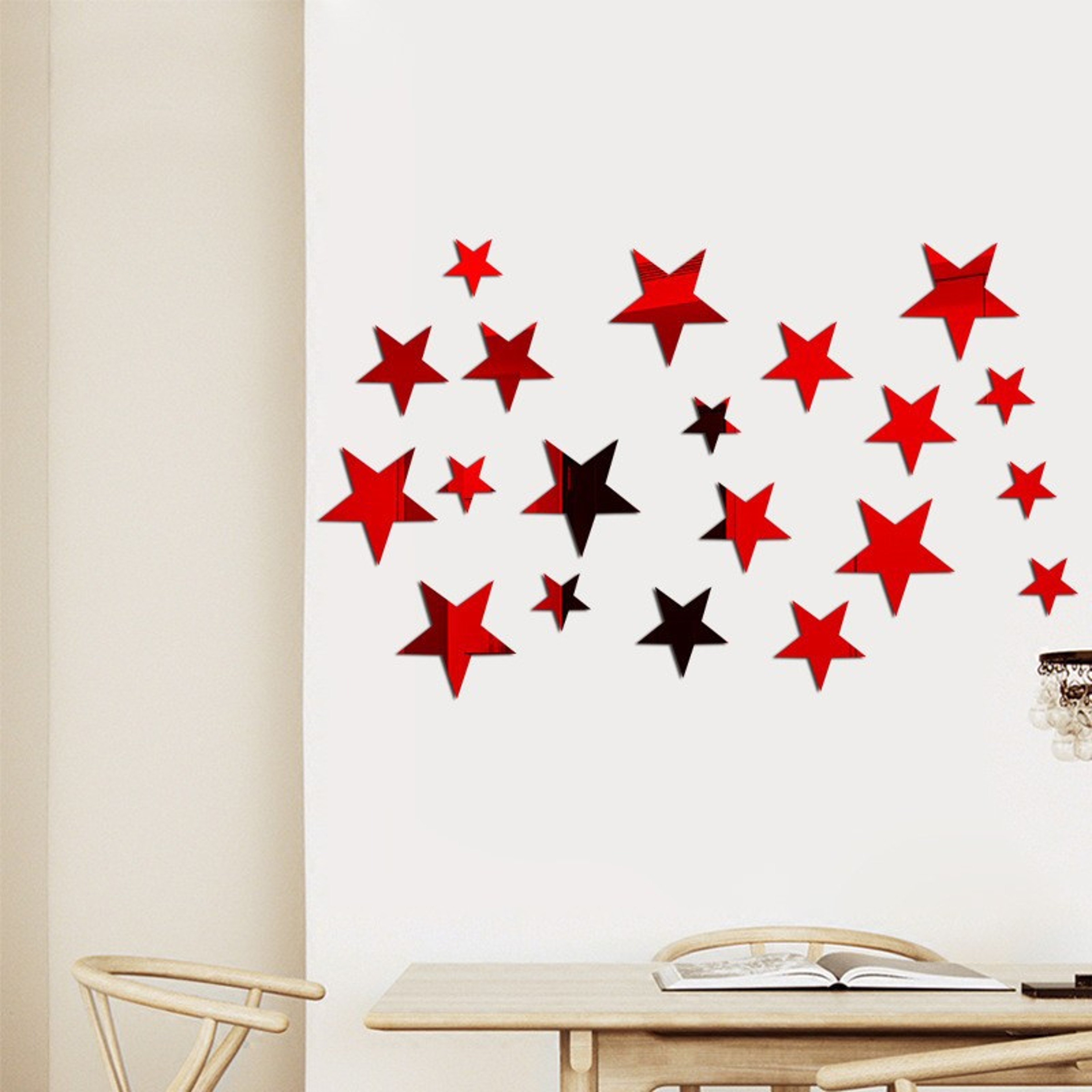 Self-Adhesive Acrylic Wall Decals, Mirror Star Wall Stickers for Office, Cafe, Restaurant, Shop Decor – view 6