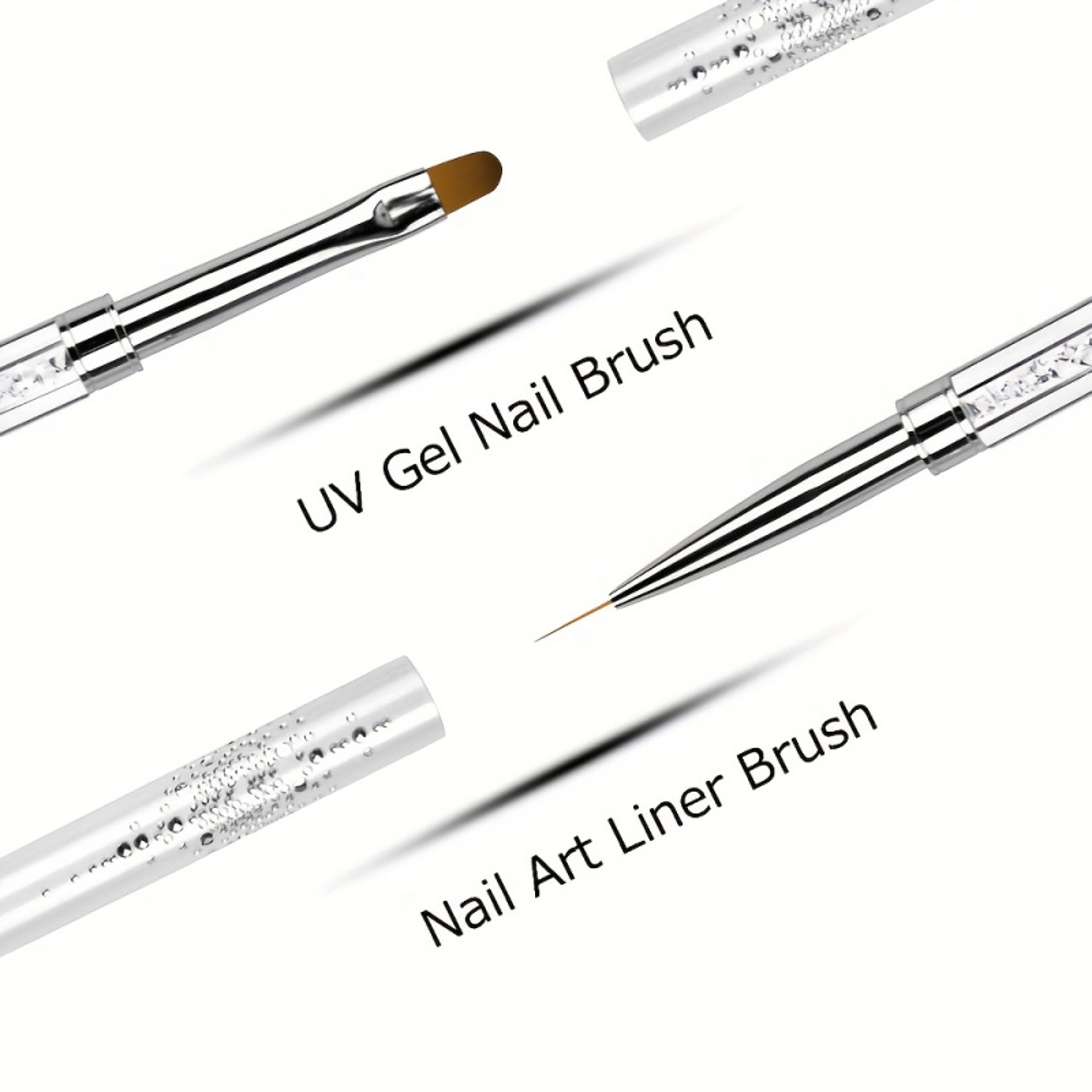 Stainless Steel Gel Brush for Builder, Rhinestone Handle Nail Brush, Nail Art & Color Mixing – view 6