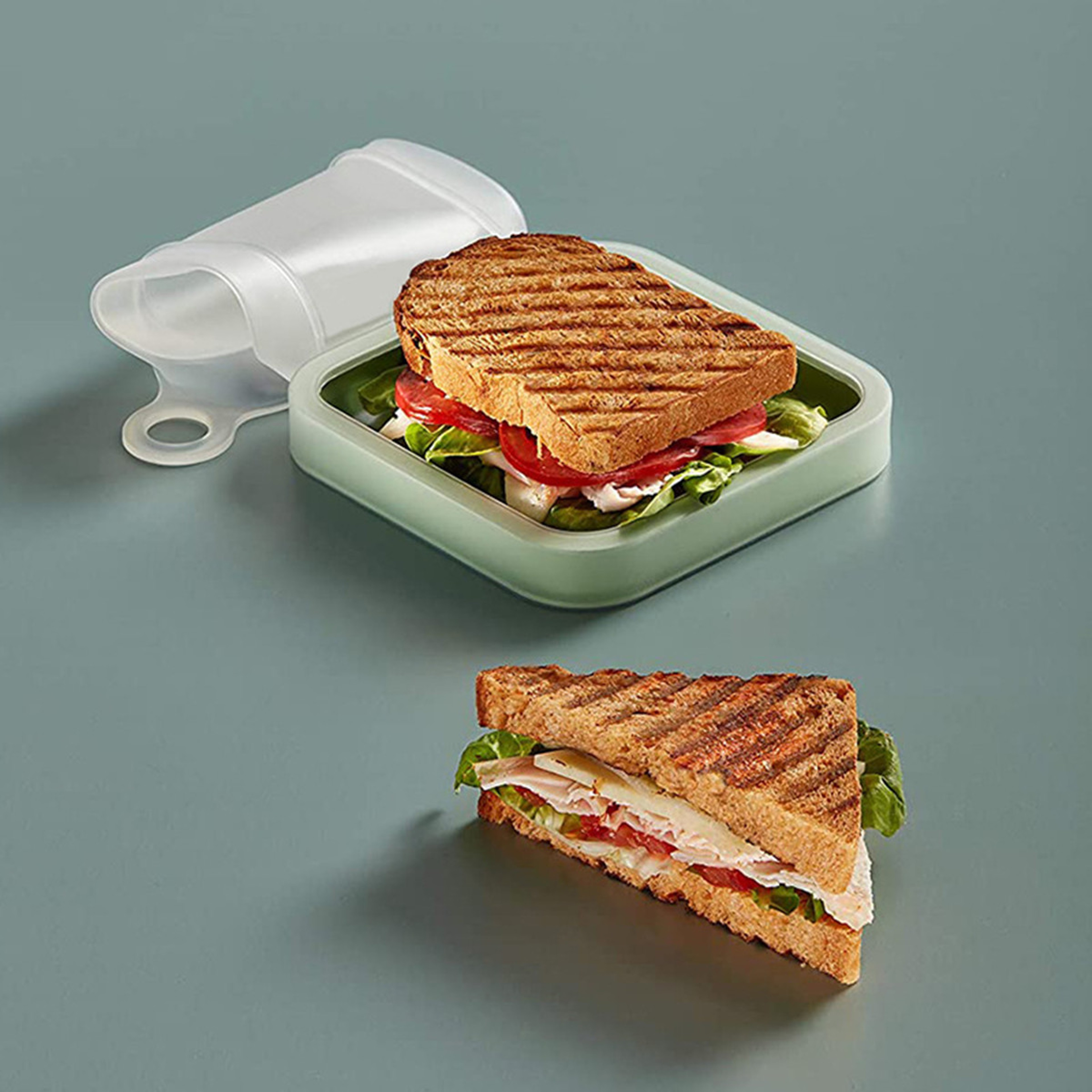 Portable Outdoor Bread Storage Box, Transparent Silicone Lunch Box for Sandwiches, Students & Office Workers – view 7