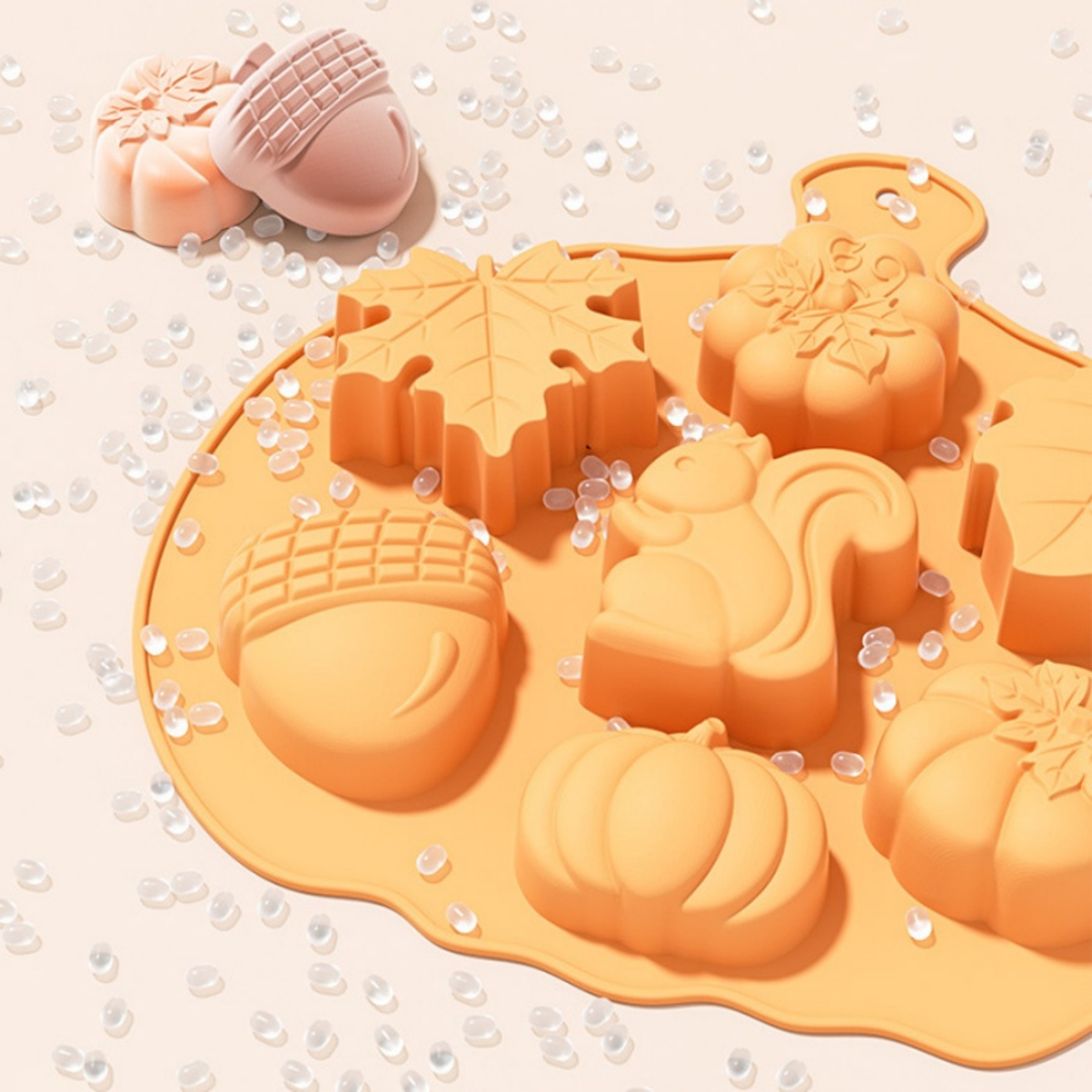 Pumpkin Maple Leaf Turkey Silicone Thanksgiving Chocolate Mold, Cake Cookie Ice Cube Mold for Harvest Festival – view 3