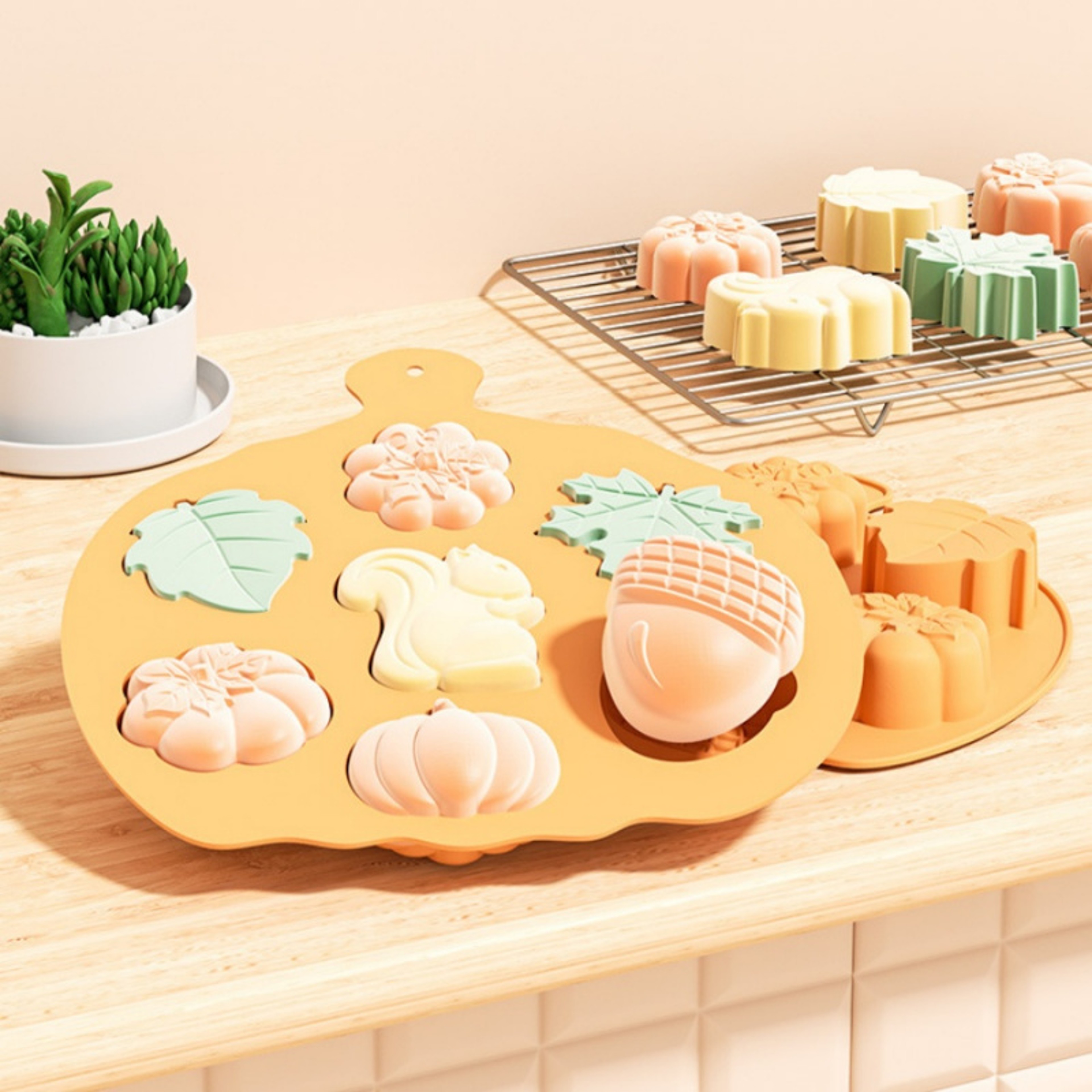 Pumpkin Maple Leaf Turkey Silicone Thanksgiving Chocolate Mold, Cake Cookie Ice Cube Mold for Harvest Festival – view 6