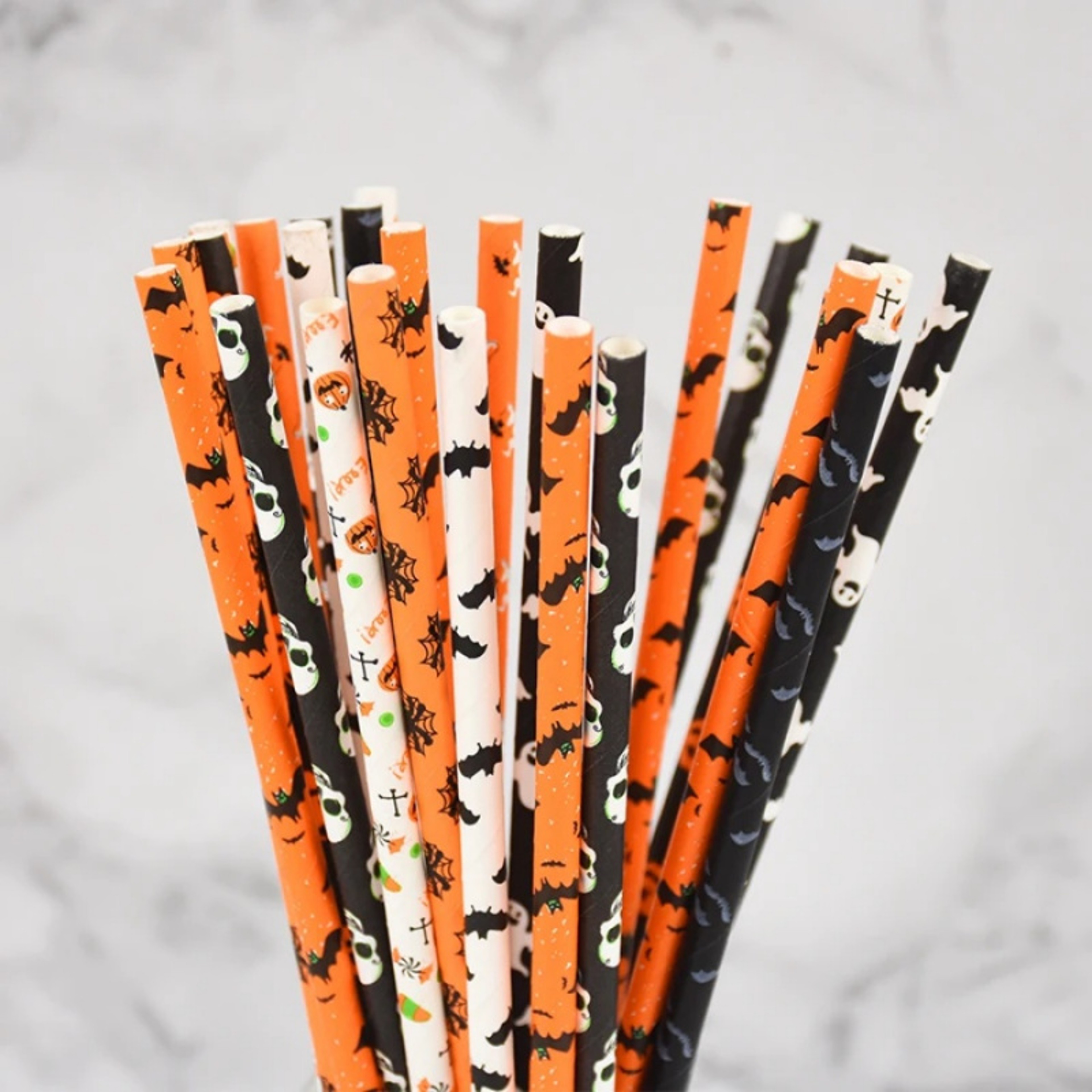 Disposable Halloween Mixed Paper Straws, Party Table Decoration for Juice and Cocktail Beverage Straws – view 4