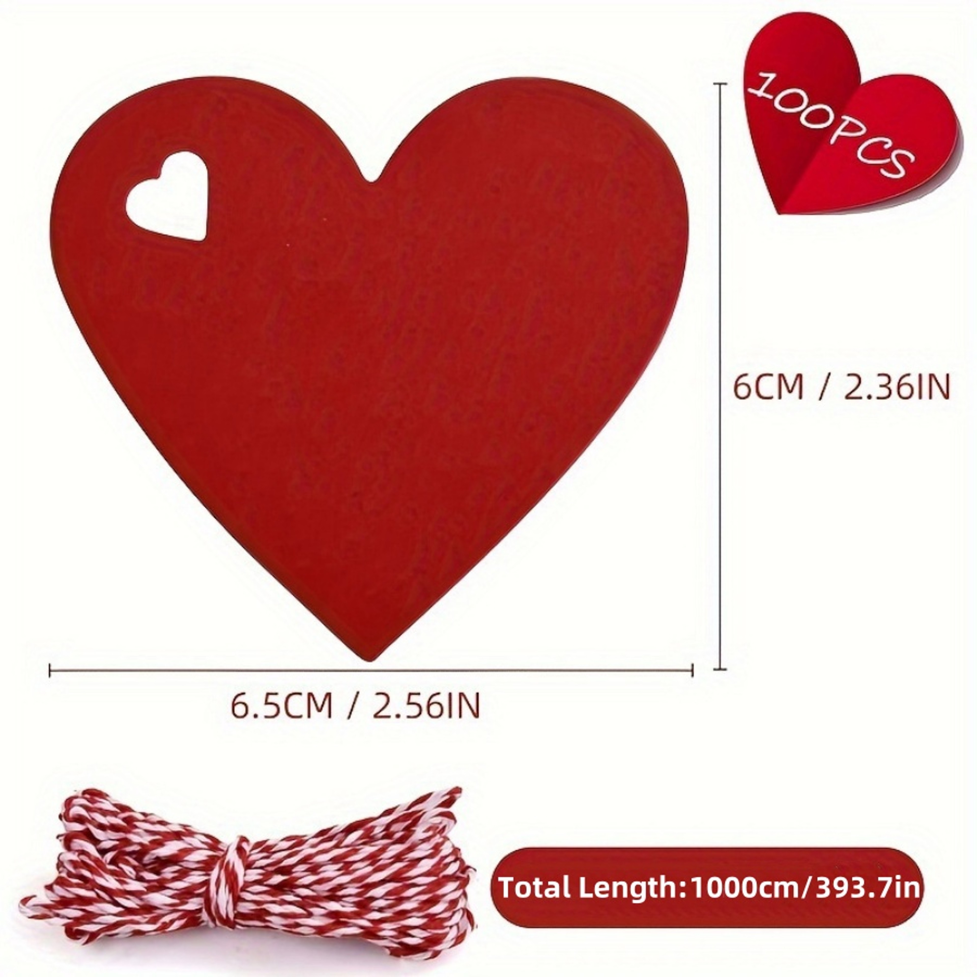 Heart Hole Tag, Valentine's Day Love Tag, Anniversary Gift Bag, Packaging Decoration – view 6