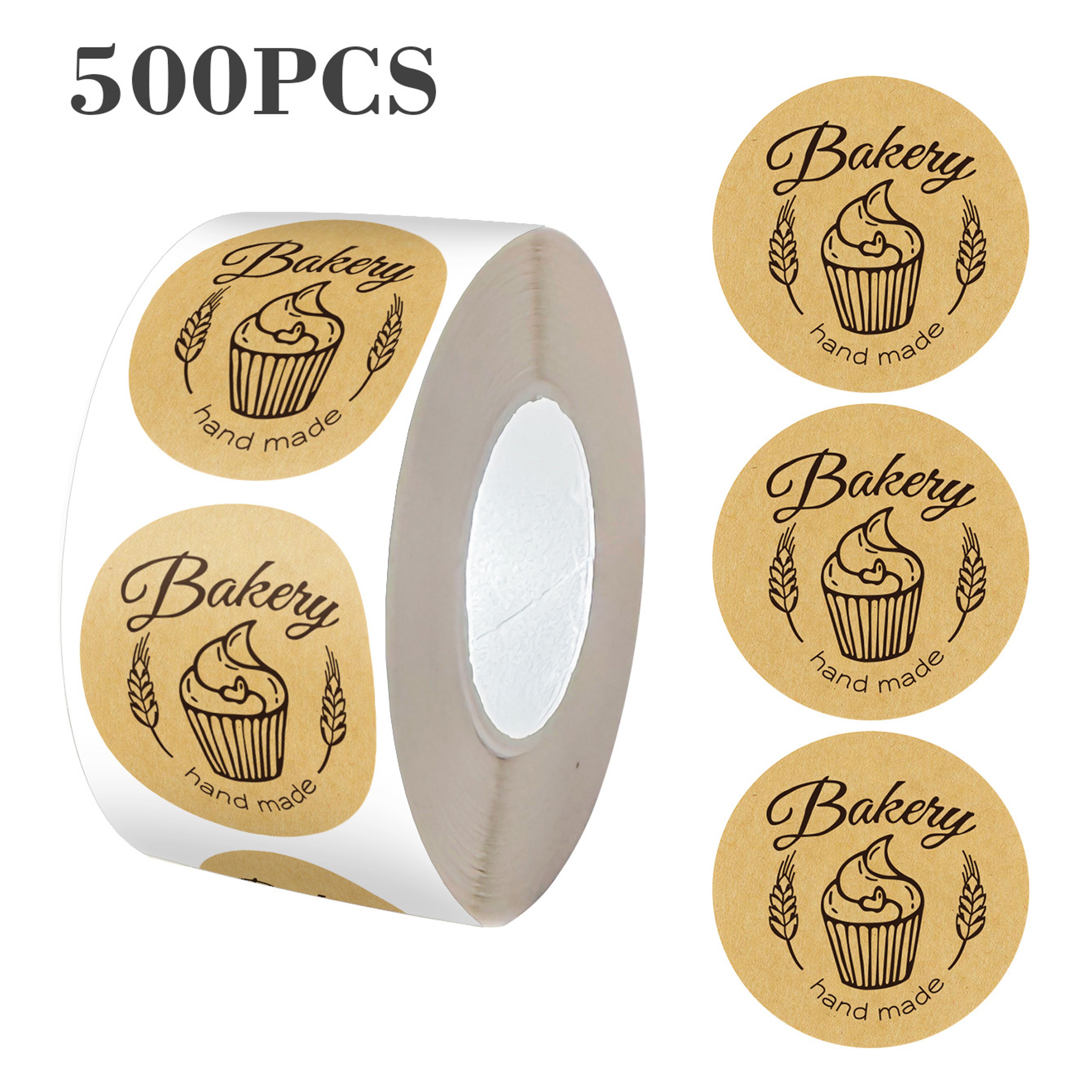 Handmade Dessert Kraft Paper Sealing Labels, Roll Baking Cake Pastry Decorative Stickers, Thank You Gift Stickers – view 7