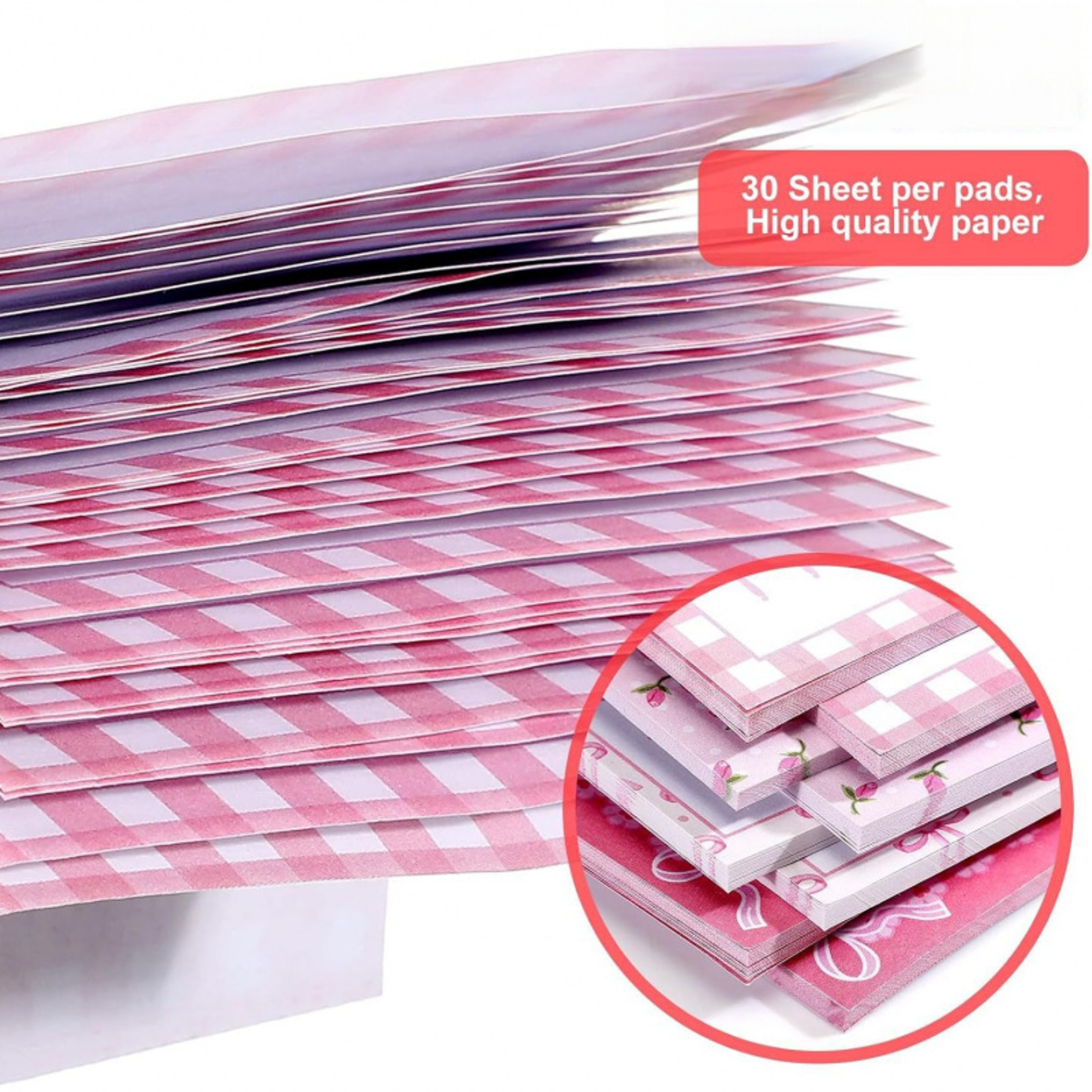 Self-Adhesive Pink Bow Sticky Notes, Tear-Off Memo Pad, School Office Reward Gift – view 6